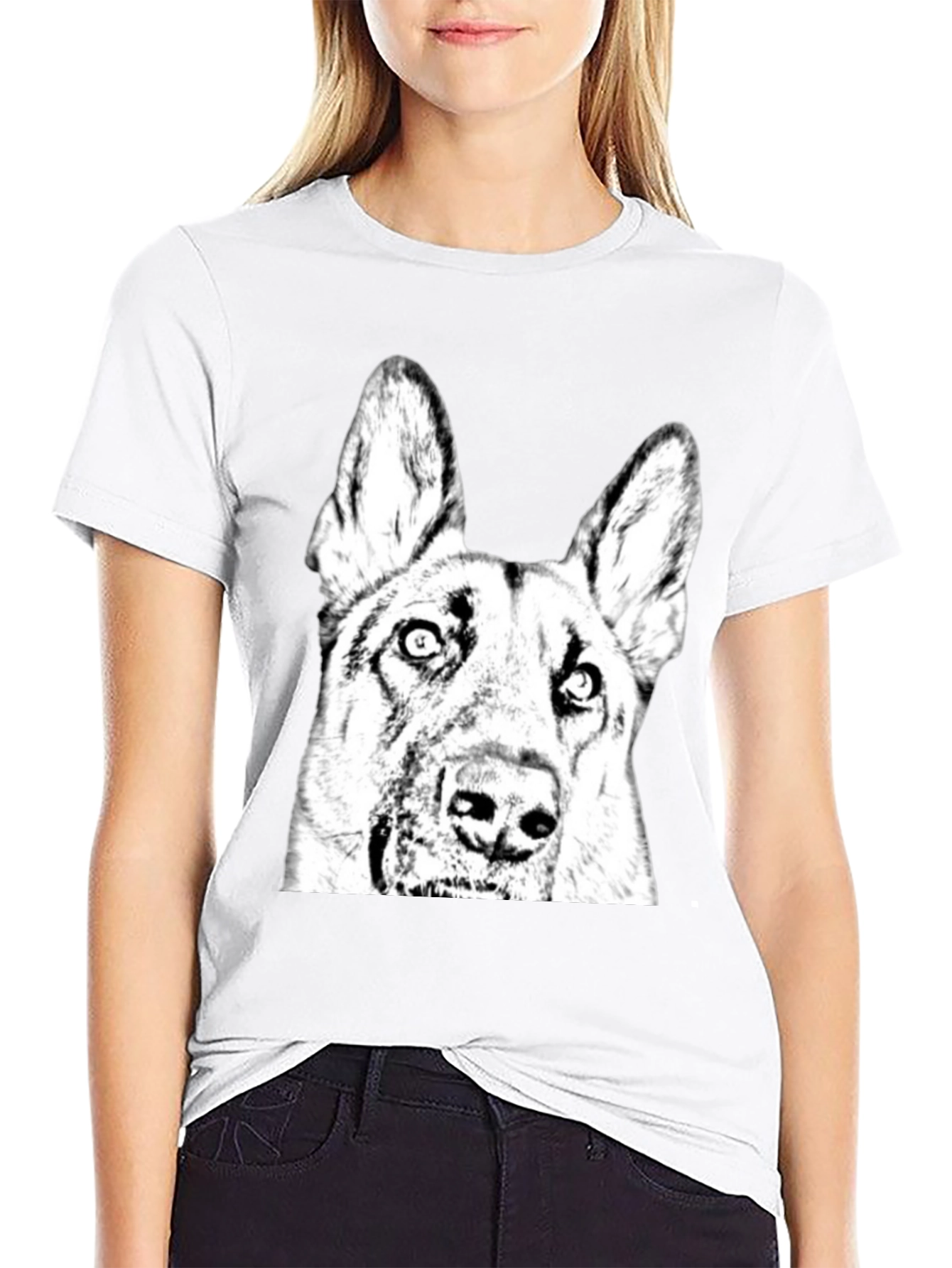 Black Dog Graphic Tee - Black Cotton Blend Comfort view 9