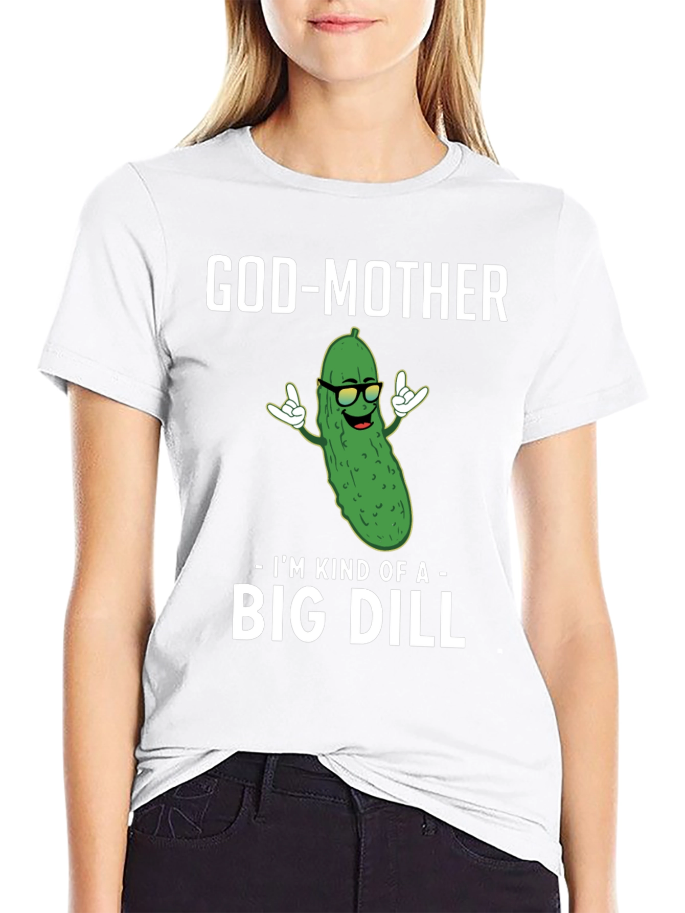 Black God-Mother Big Dill Graphic T-Shirt view 9