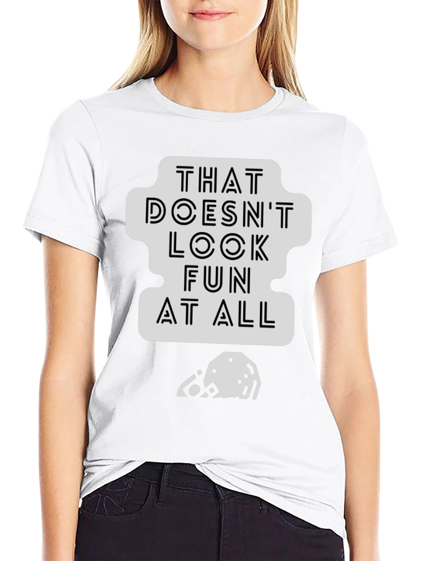 Black That Doesn't Look Fun T-Shirt - Black Cotton Tee view 9