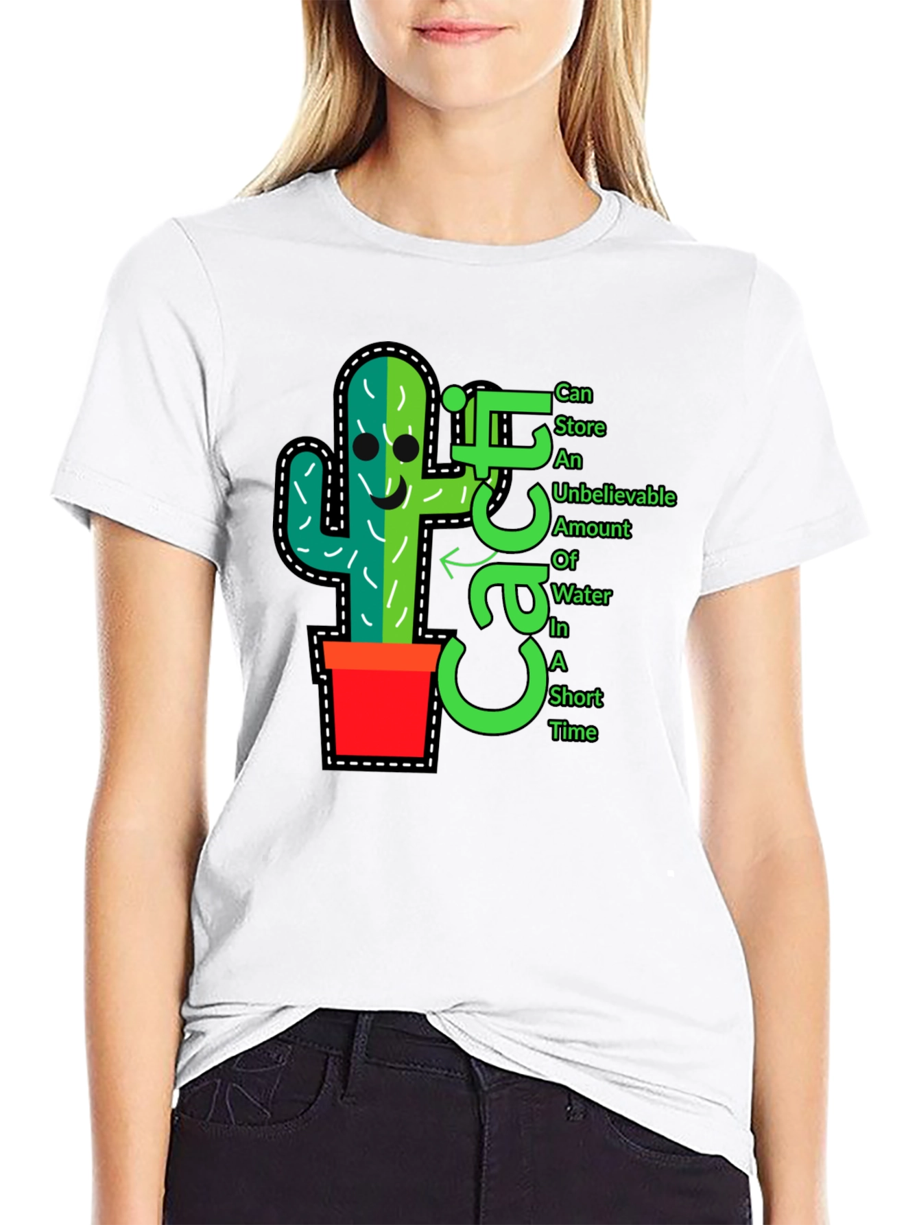 Black Cactus T-Shirt: Fun, Unique Plant Graphic Tee view 9