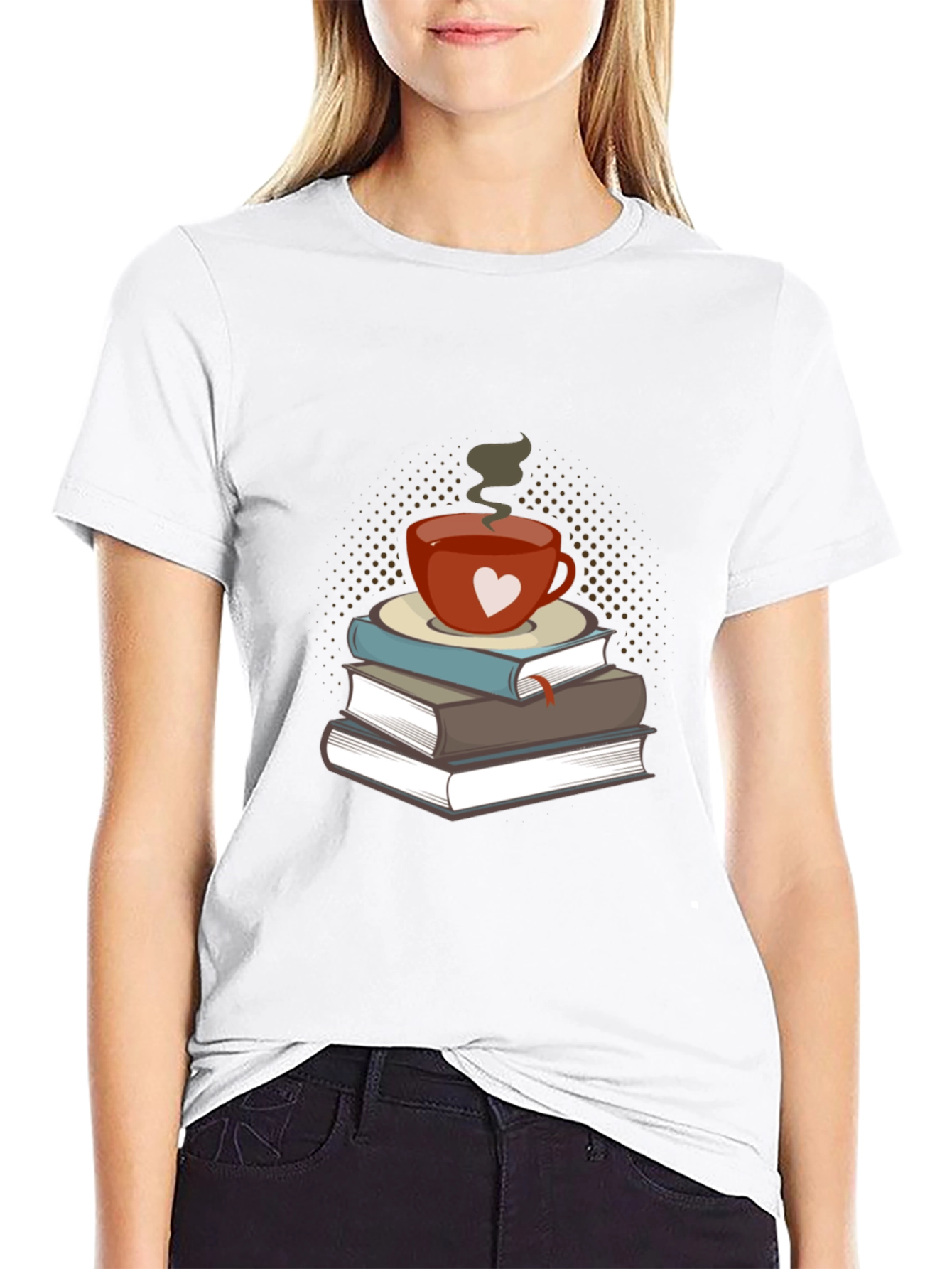 Black Book Lover's Tee: Coffee & Books Design view 9