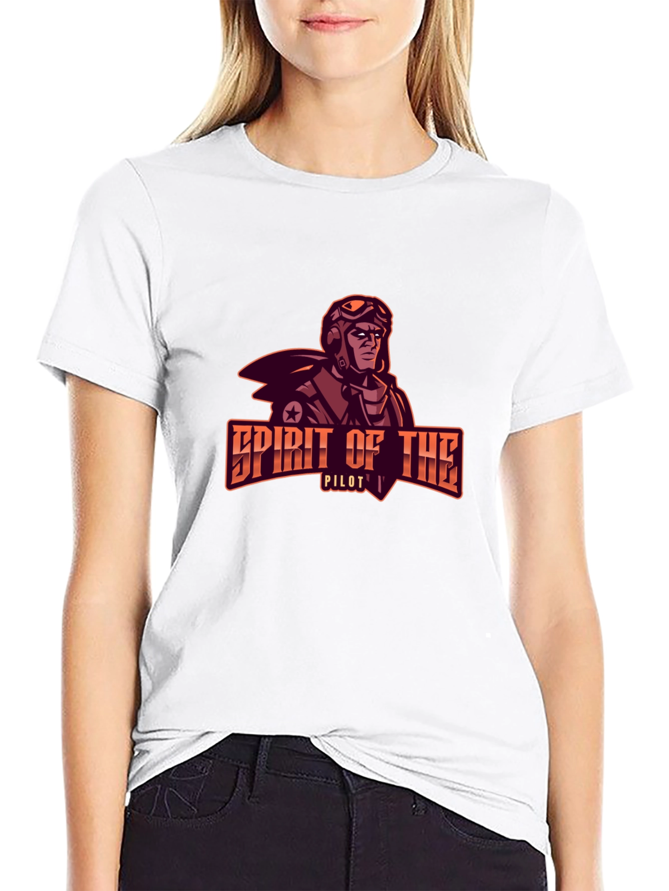 Black Spirit of the Pilot Graphic T-Shirt view 9