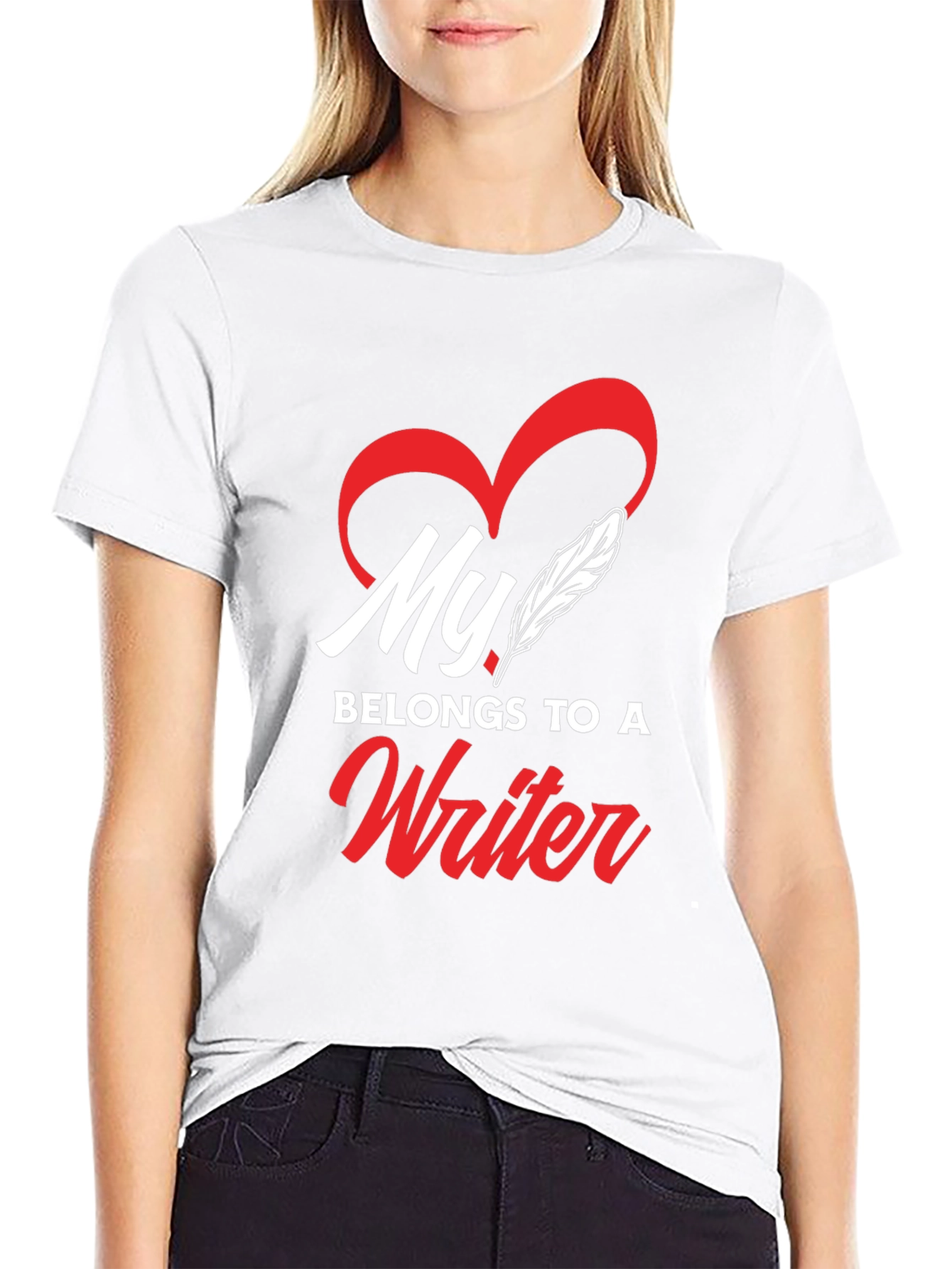 Black My Heart Belongs to a Writer - Graphic Tee view 9
