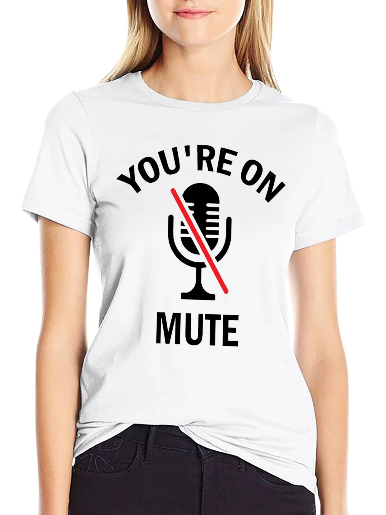 Black You're on Mute T-Shirt - Funny Conference Call Tee view 9