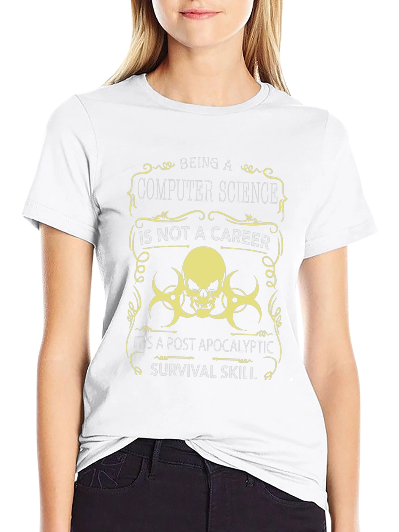 Black Computer Science Post-Apocalyptic Survival Skill T-Shirt view 9