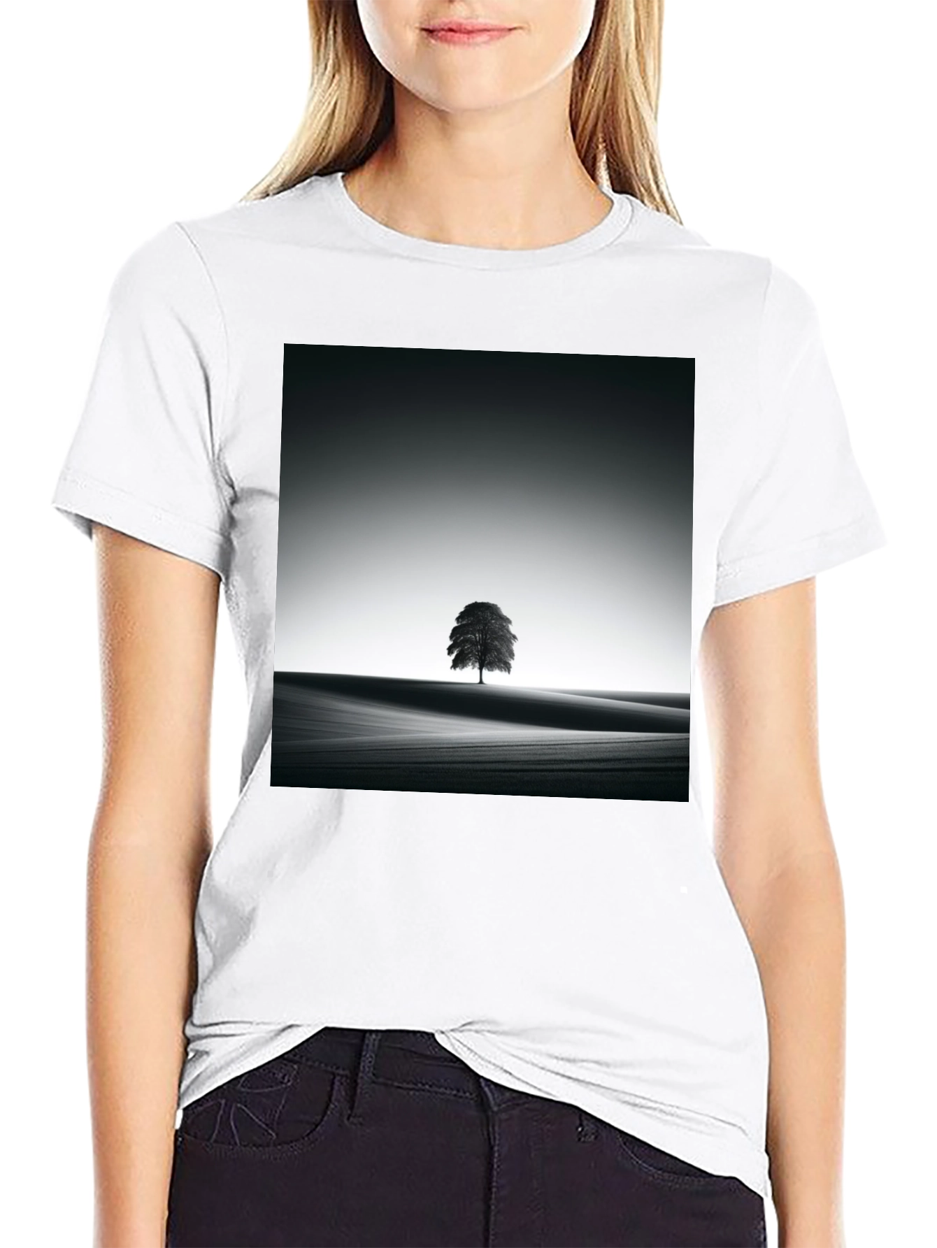 Black Monochrome Tree Graphic Tee - Artistic Menswear view 9
