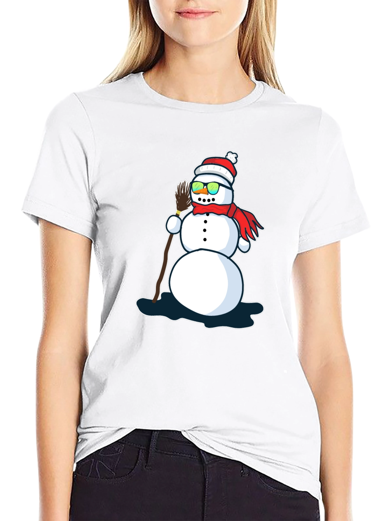 Black Cool Snowman T-Shirt view 9