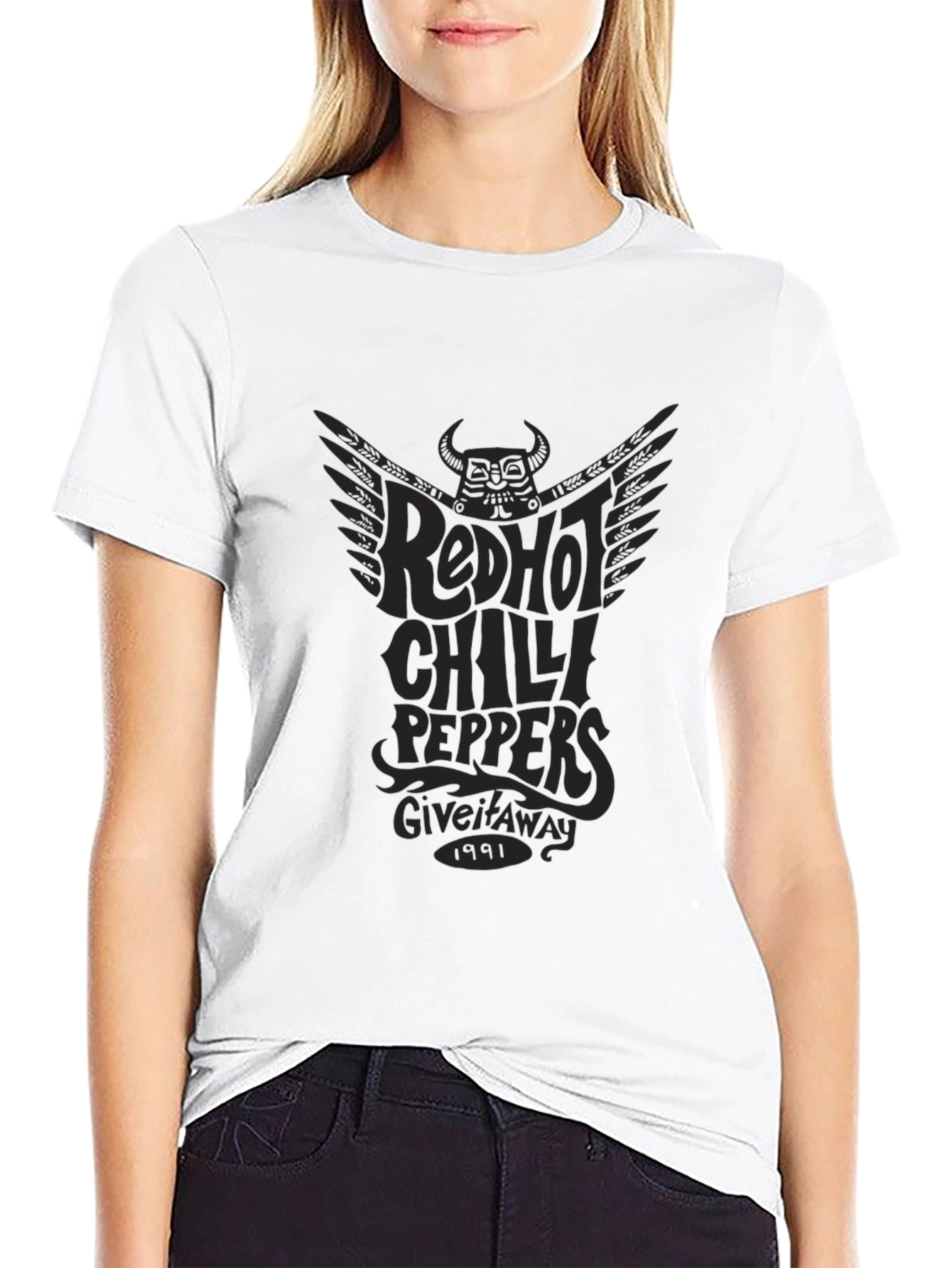 Black Red Hot Chili Peppers Black Graphic T-Shirt view 9