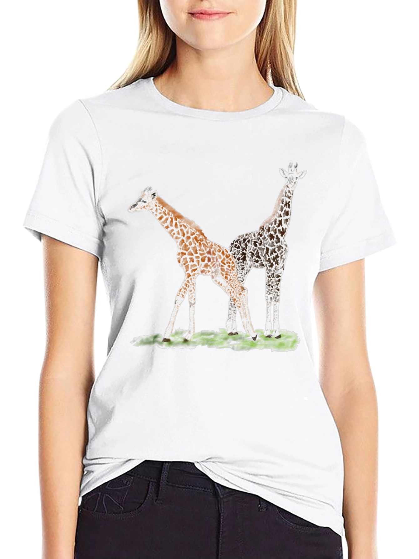Black Giraffe Graphic Tee - Unique Animal Print T-Shirt view 9
