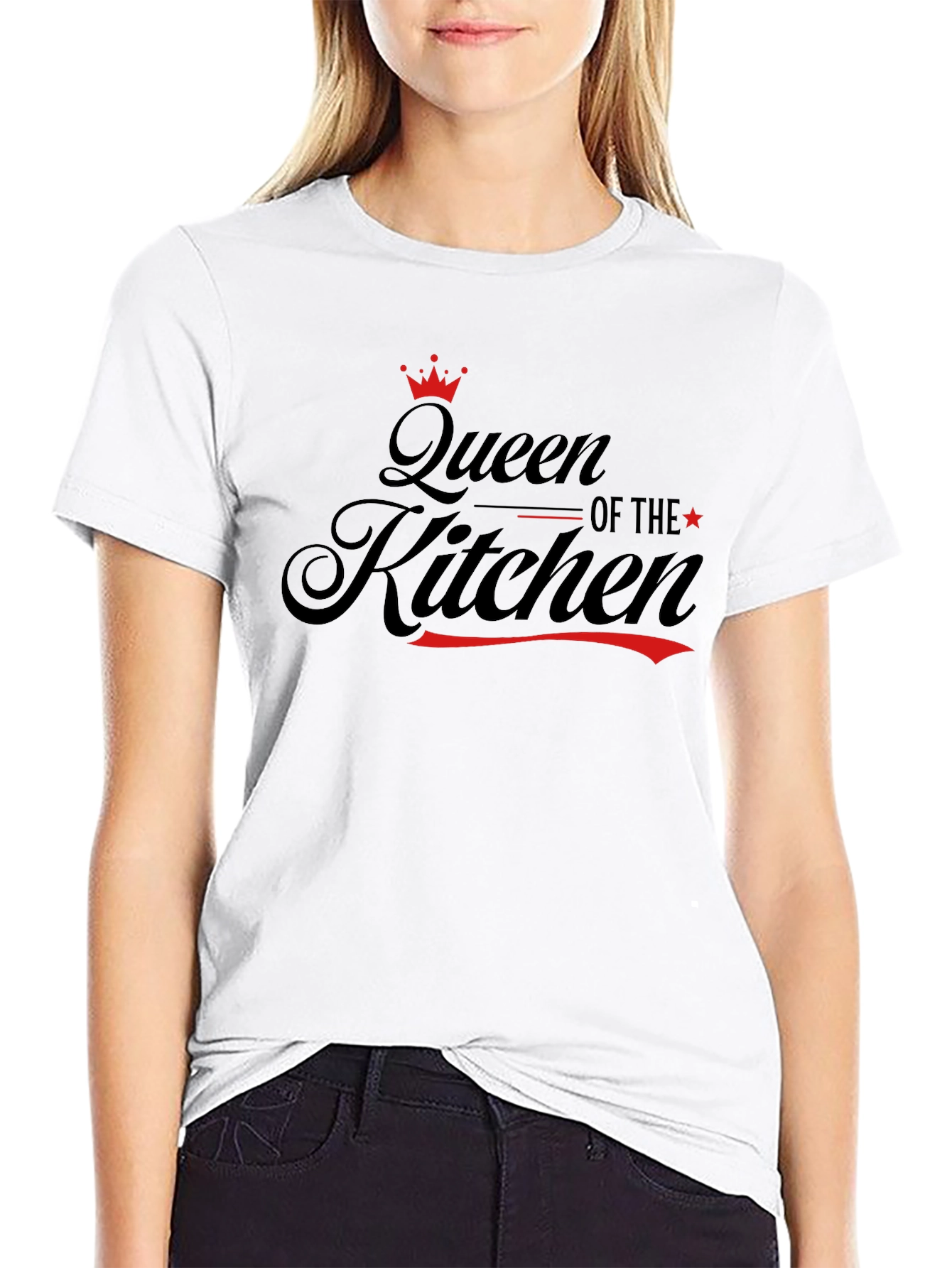Black Queen of the Kitchen Black T-Shirt view 9