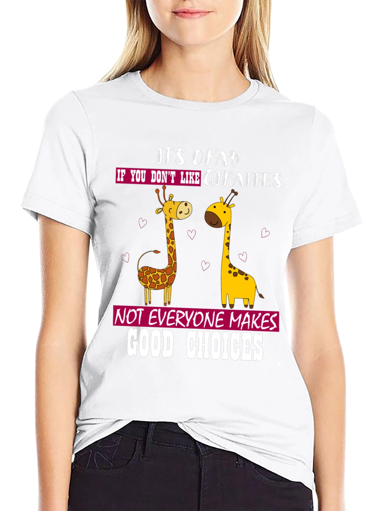 Black Giraffe Lover Humor Tee - Funny Animal T-Shirt view 9