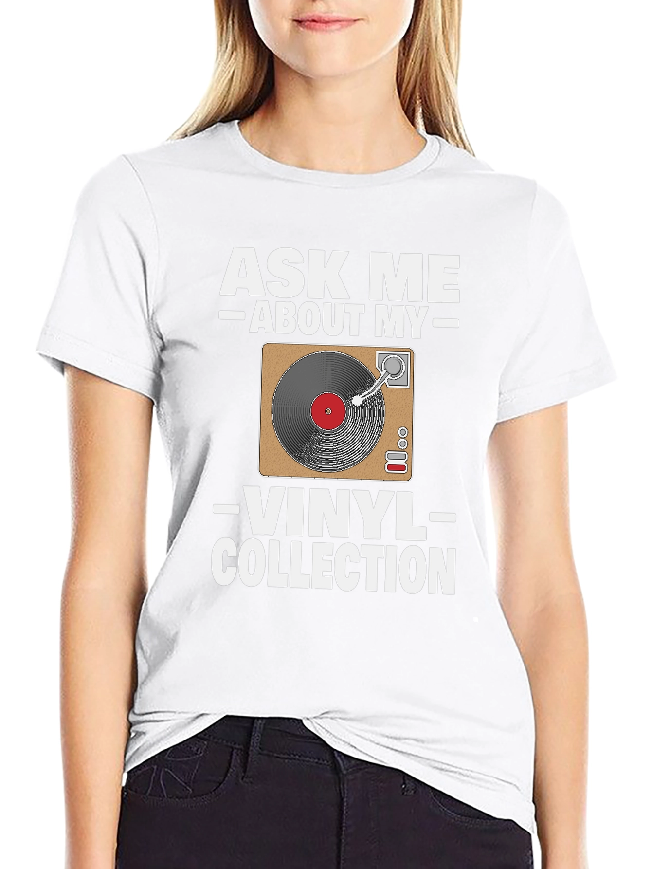 Black Ask Me About My Vinyl Collection T-Shirt view 9
