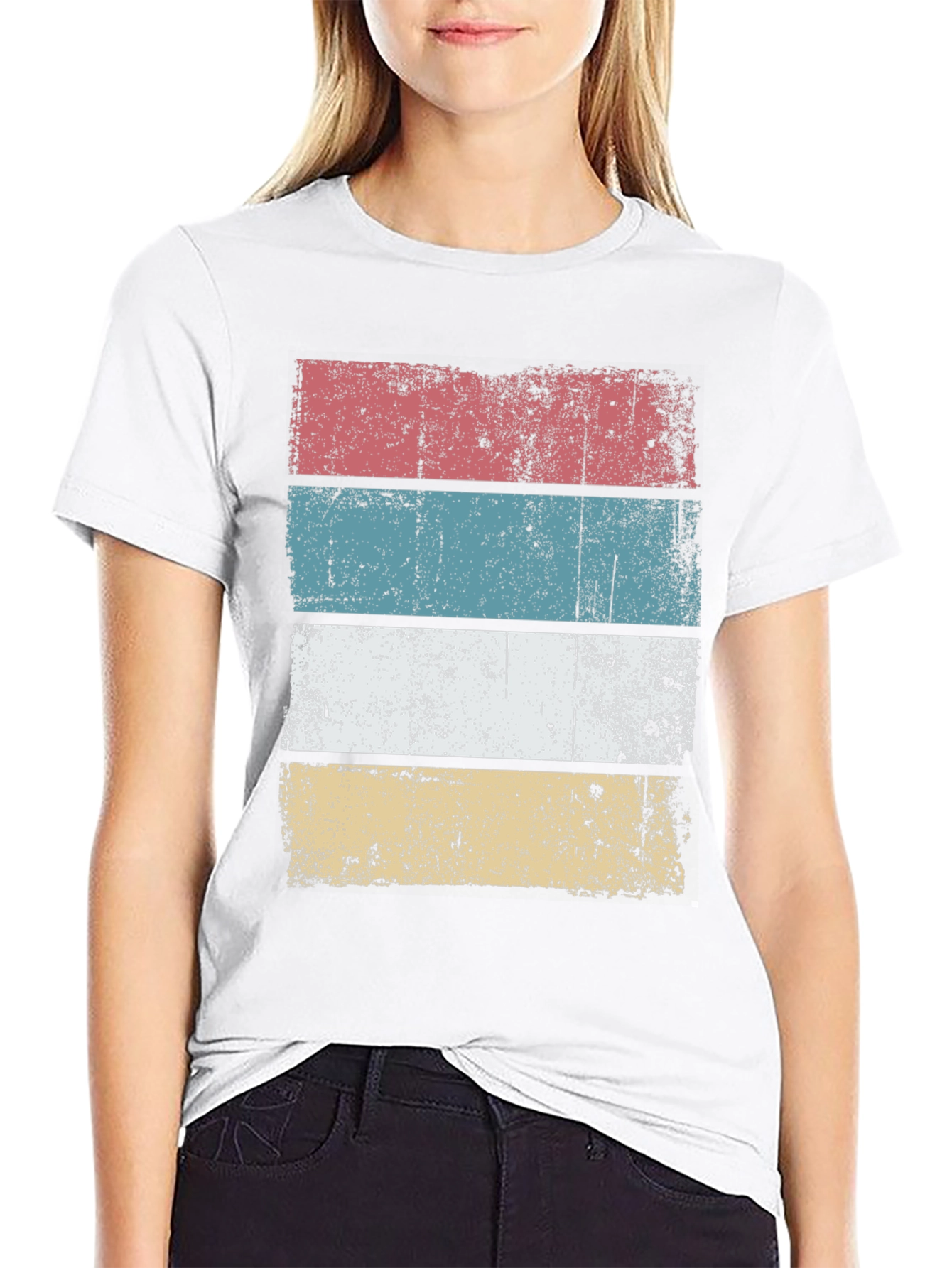Black Retro Striped Graphic T-Shirt view 9