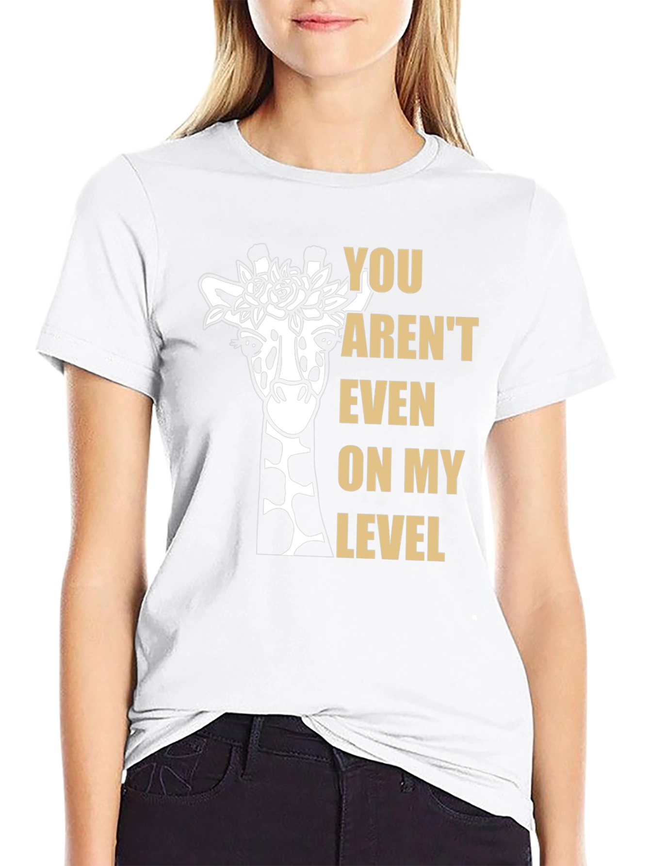 Black Giraffe T-Shirt: You Aren't Even on My Level Funny Graphic Tee view 9