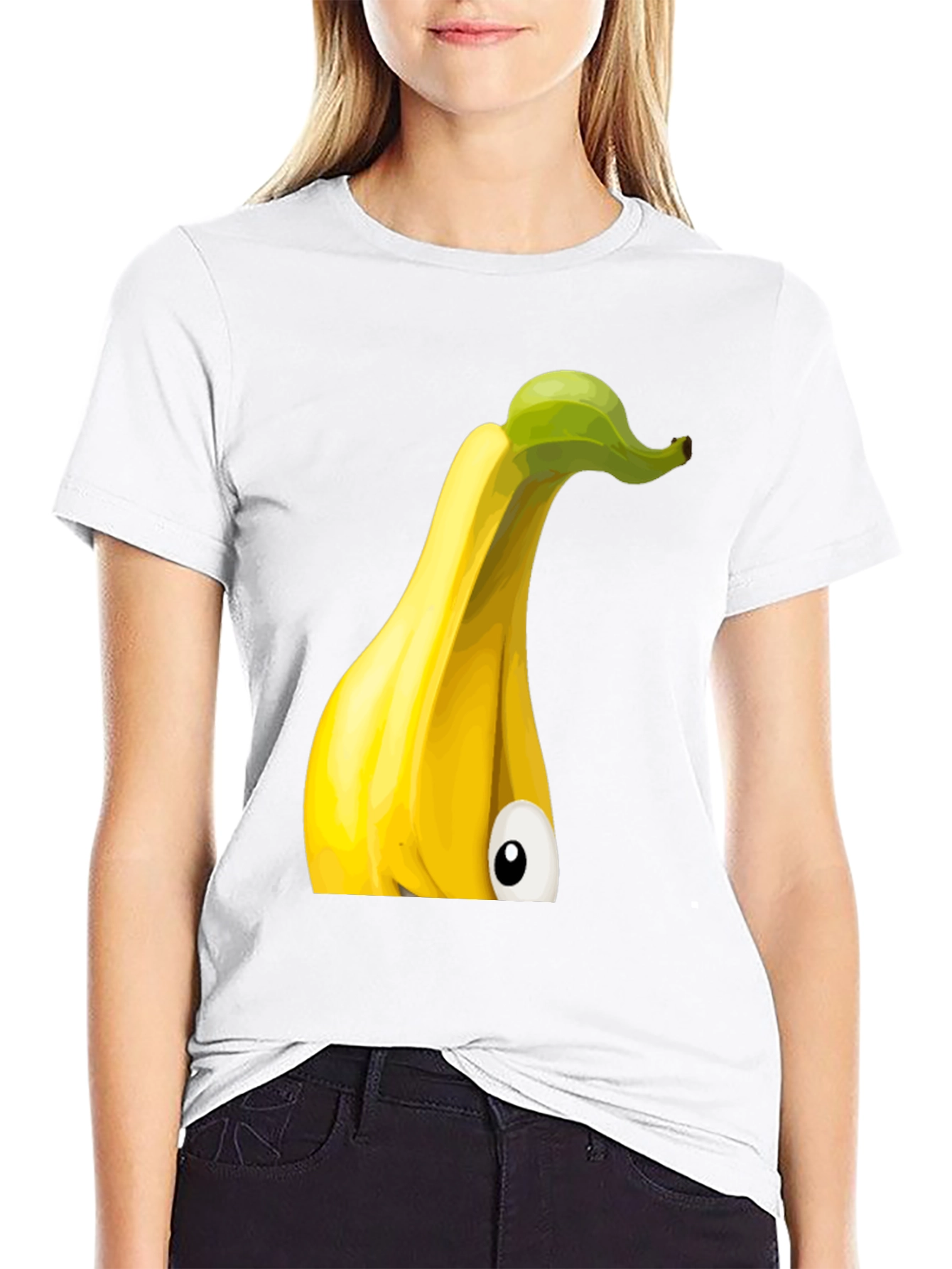 Black Funny Banana Cartoon Graphic T-Shirt view 9