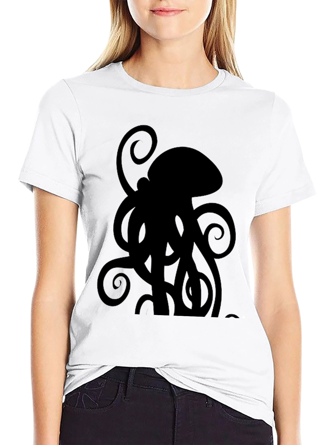 Black Black Octopus Graphic Tee view 9