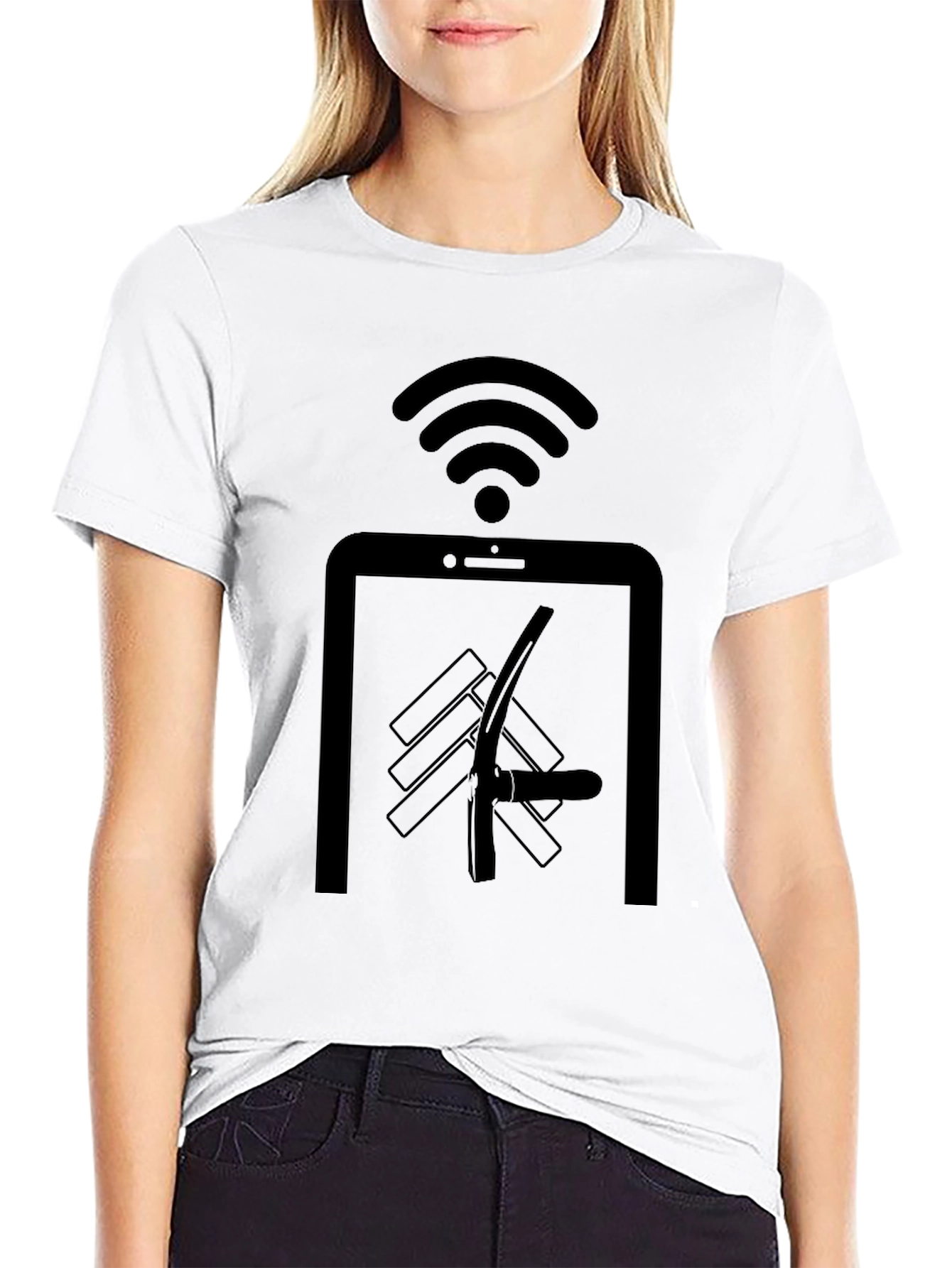 Black Novelty Black T-Shirt: Digital Detox Humor view 9