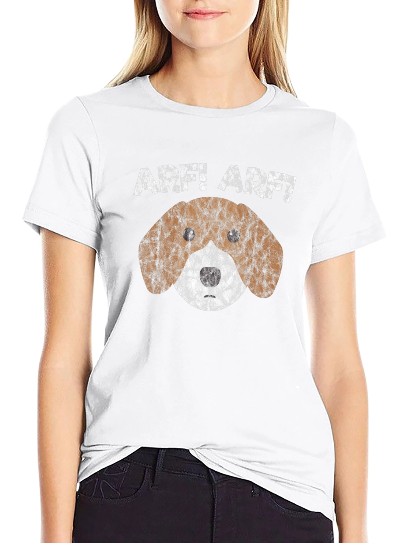 Black Arf! Arf! Dog Graphic Black T-Shirt view 9