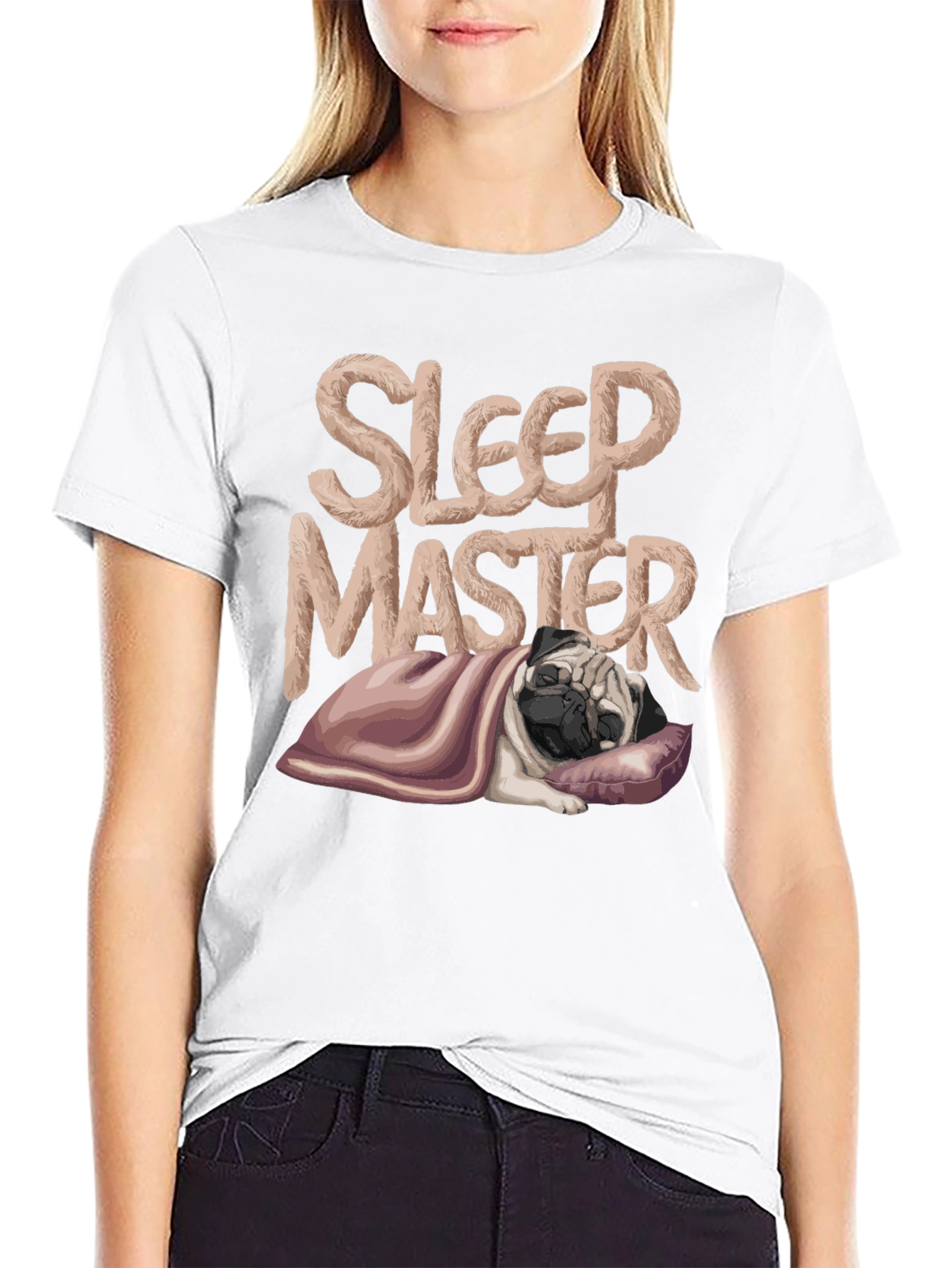 Black Sleep Master Pug T-Shirt - Comfy and Stylish view 9