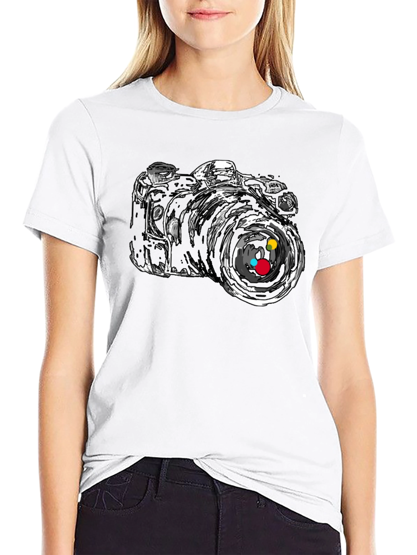 Black Camera Graphic Tee - Stylish Black T-Shirt view 9