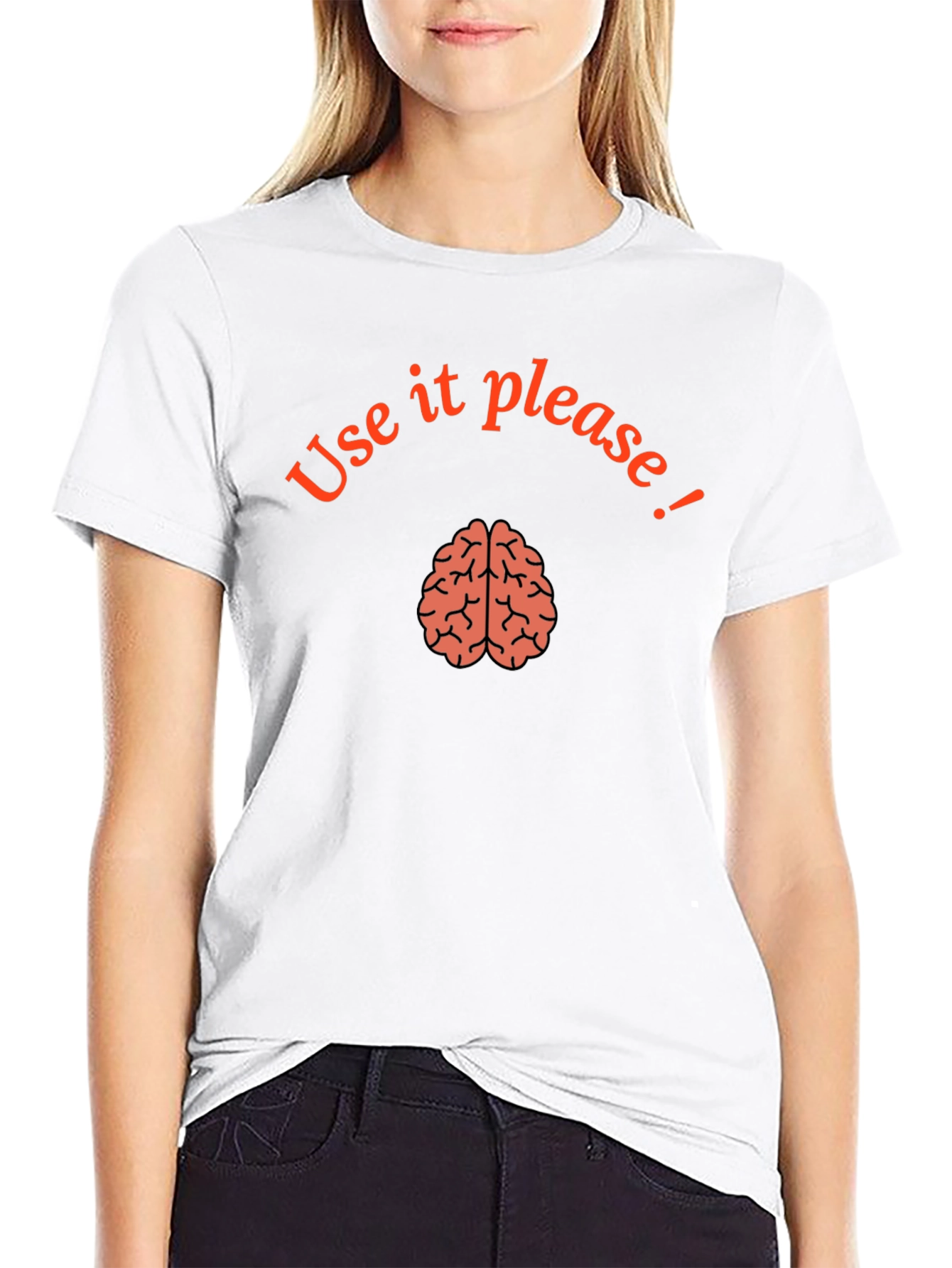 Black Use Your Brain Graphic T-Shirt - Smart Casual view 9