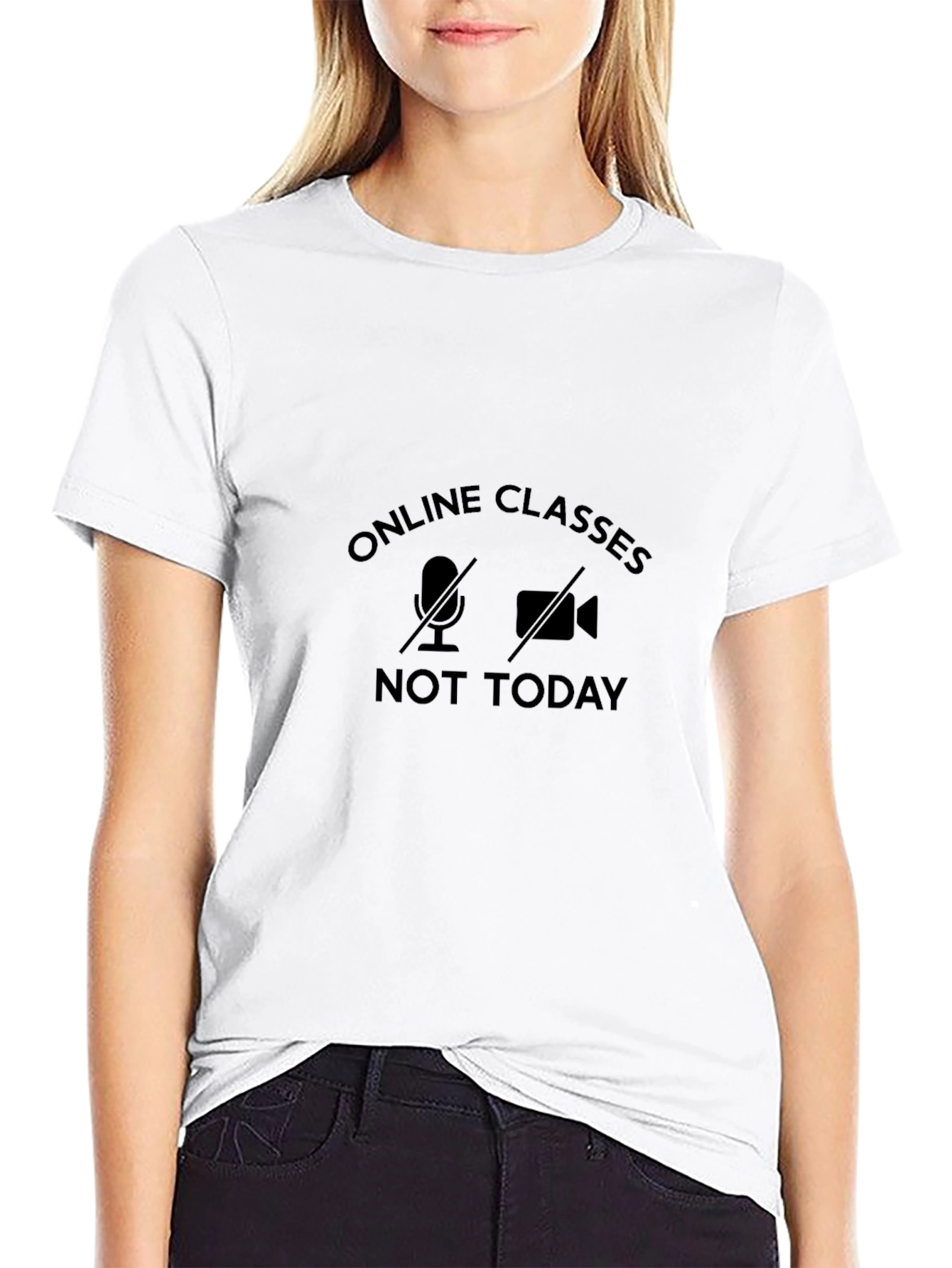 Black Online Classes? Not Today! Black Tee view 9