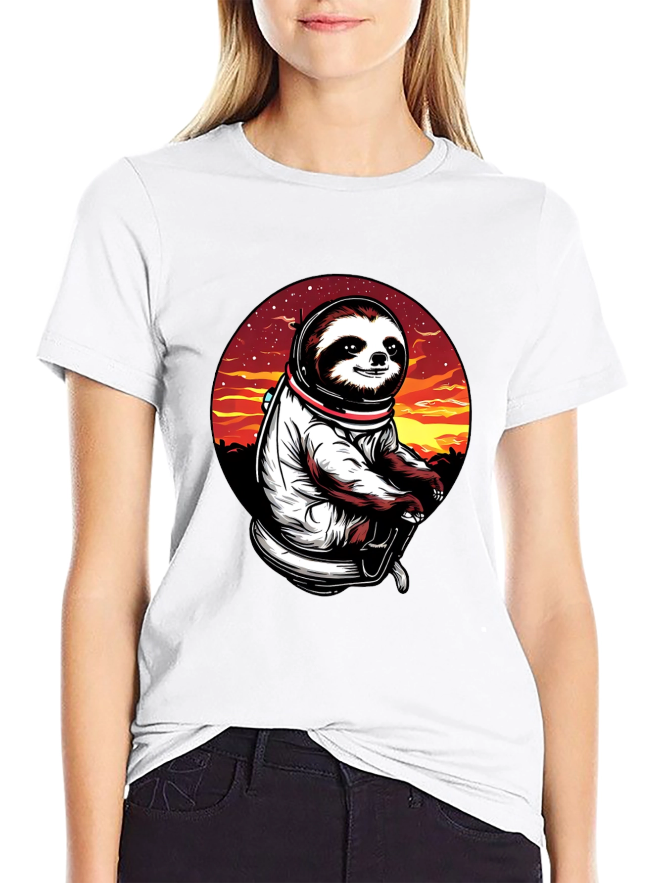 Black Sloth Astronaut T-Shirt - Space Explorer Tee view 9