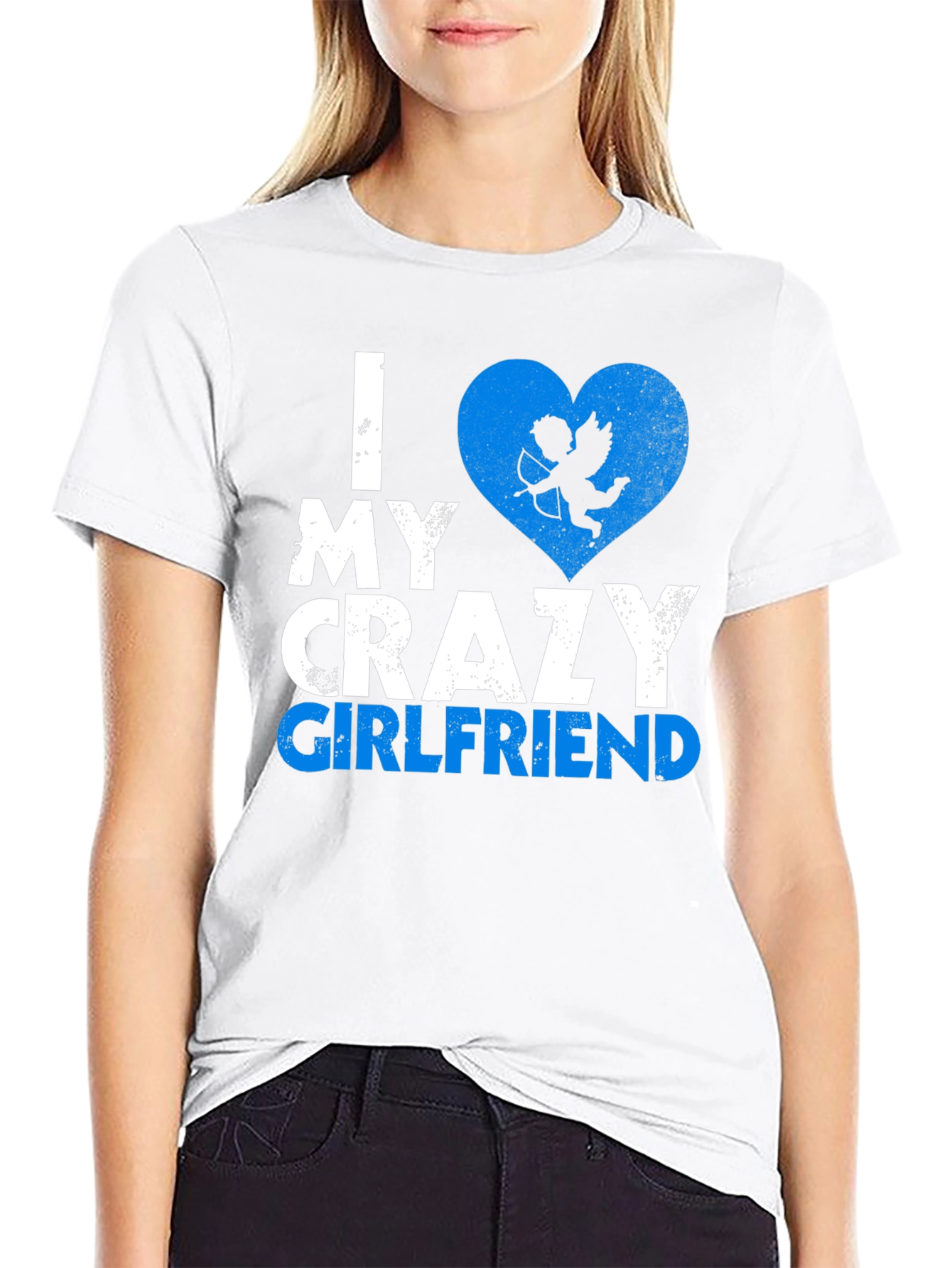 Black I Love My Crazy Girlfriend T-Shirt Valentine's Day Gift view 9