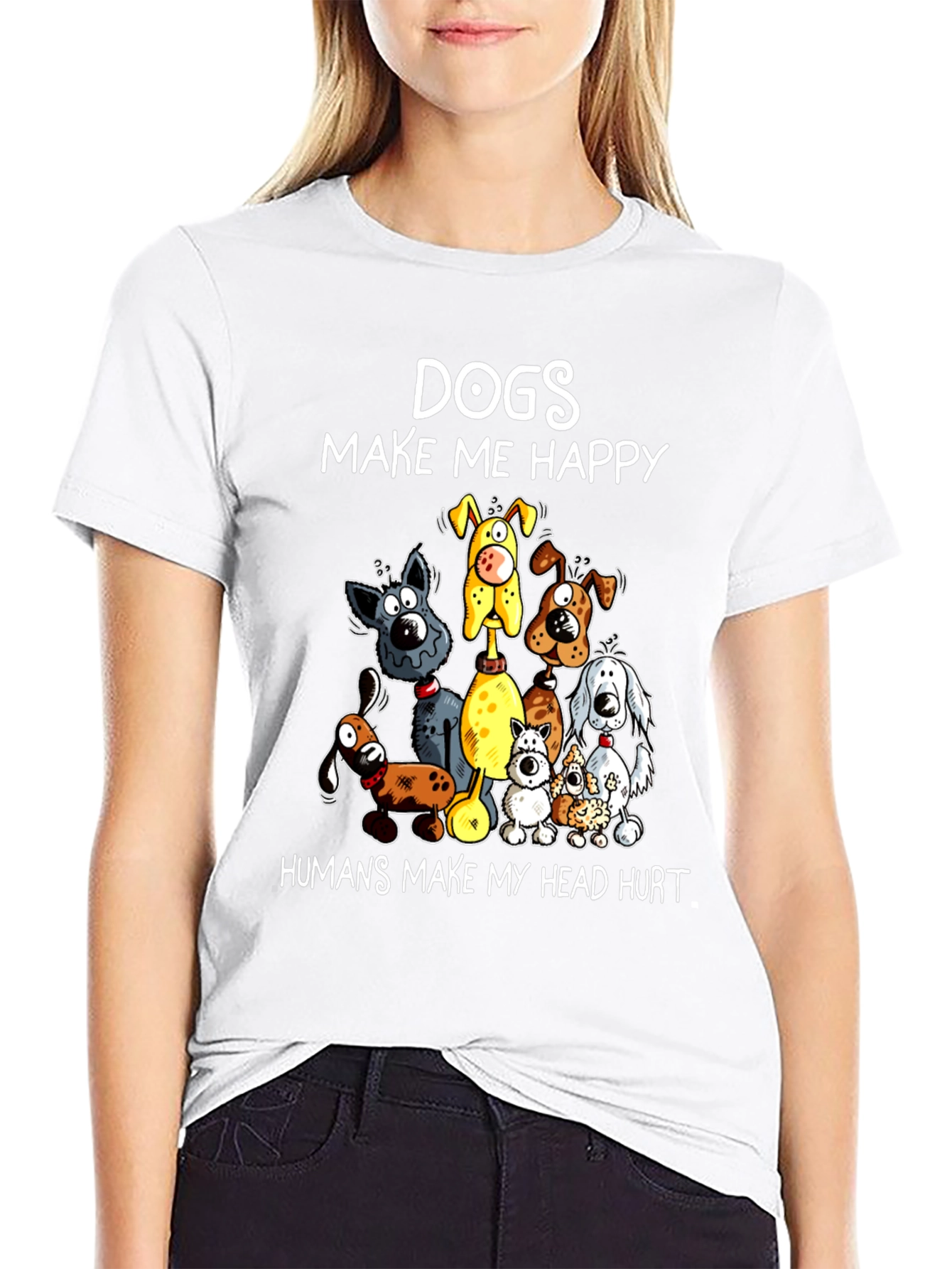 Black Dogs Make Me Happy Graphic T-Shirt view 9