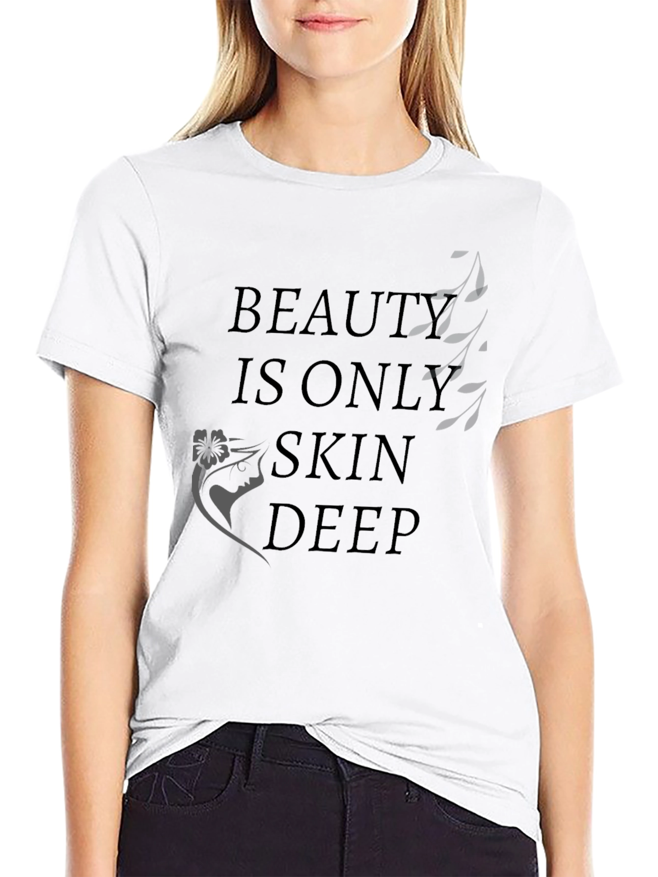 Black Beauty is Only Skin Deep Graphic T-Shirt - Black view 9