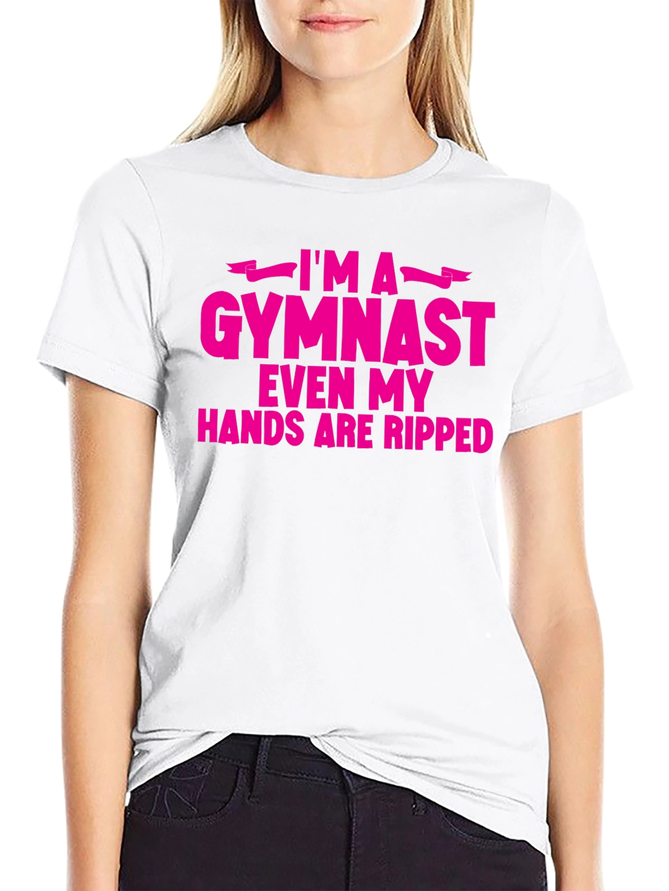 Black I'm A Gymnast Funny Ripped Hands T-Shirt view 9