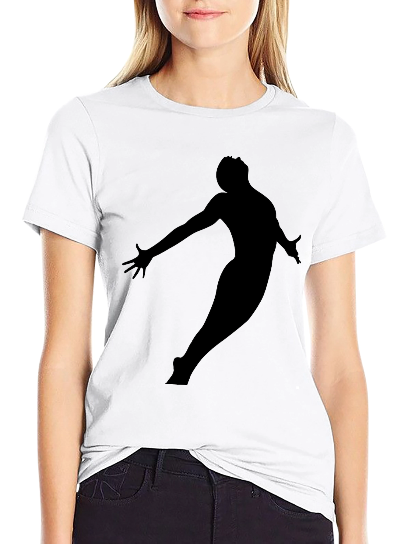 Black Silhouette Graphic Tee - Modern Black T-Shirt view 9