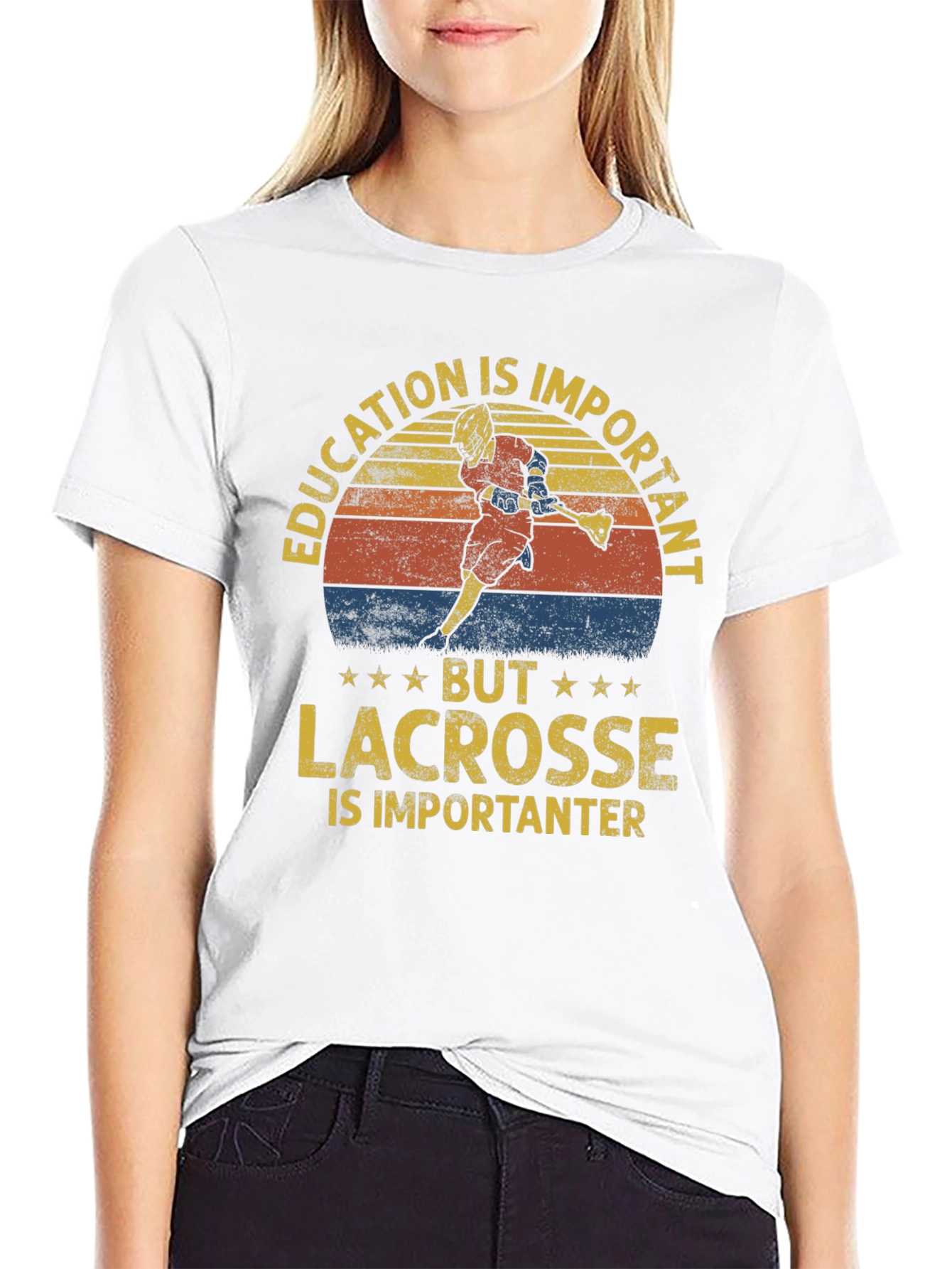 Black Education Important Lacrosse Importanter T-Shirt view 9