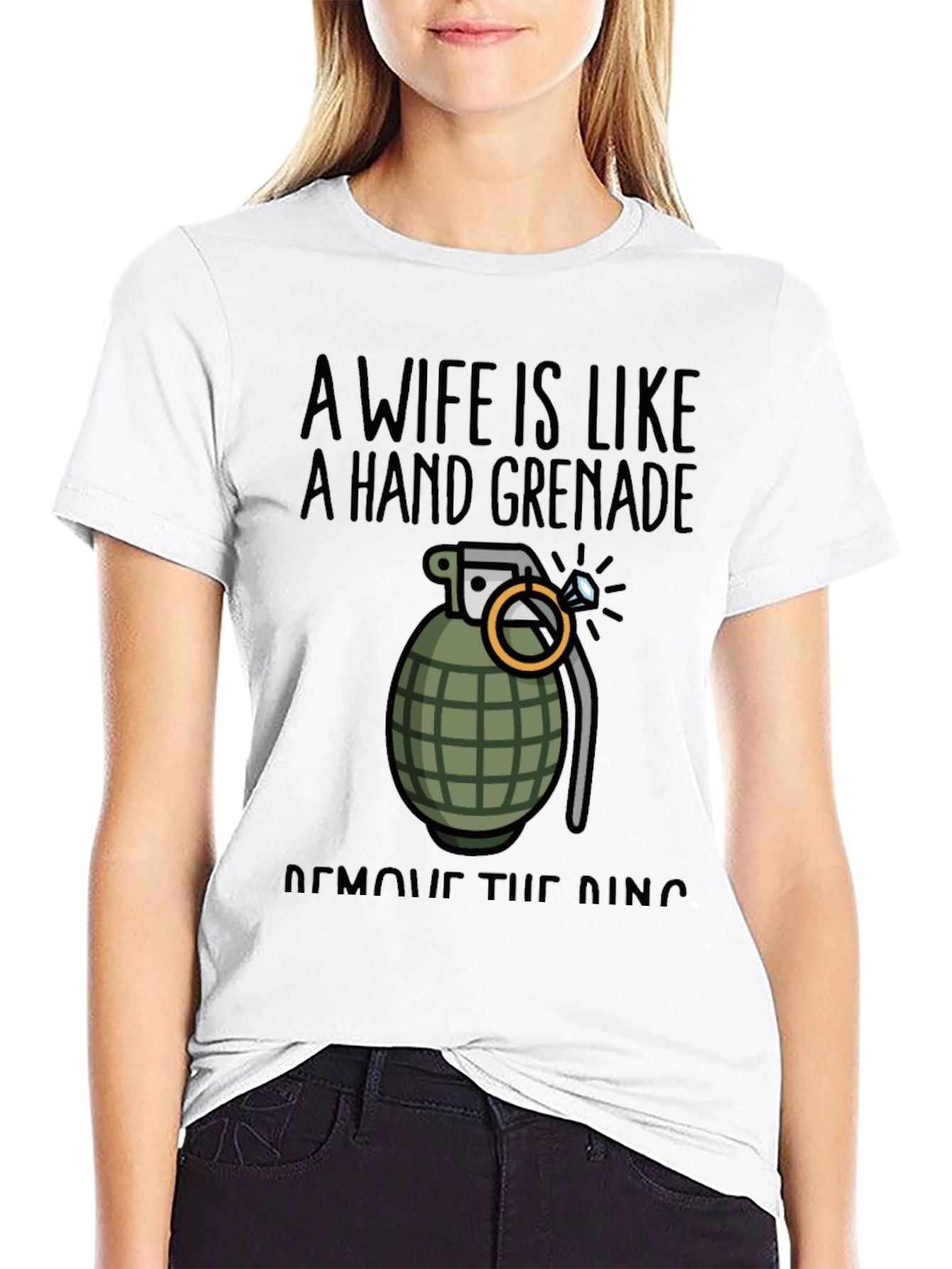 Black Wife Hand Grenade Graphic Tee - Funny T-Shirt view 9