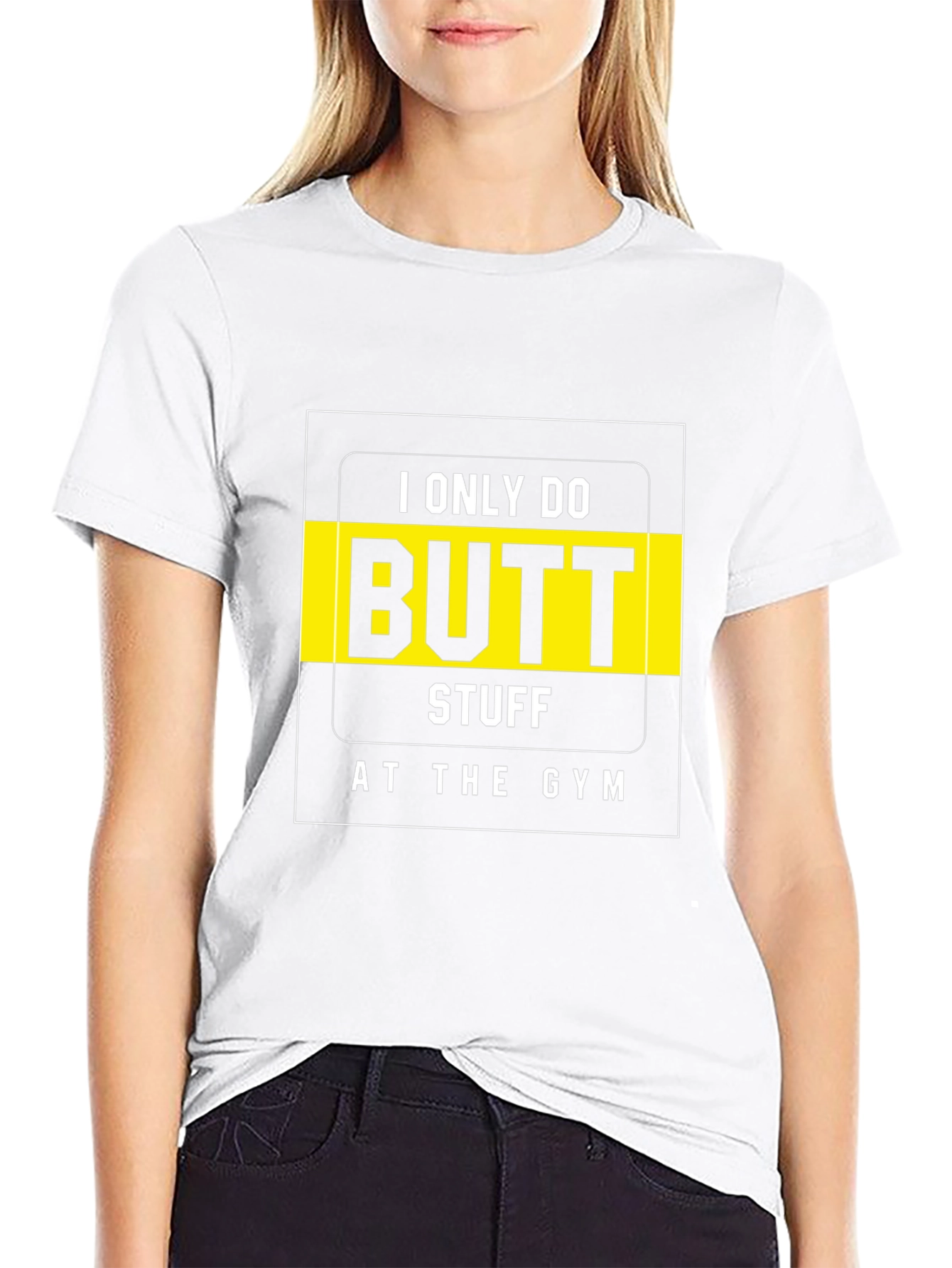 Black Gym Humor T-Shirt - "I Only Do Butt Stuff At The Gym" view 9