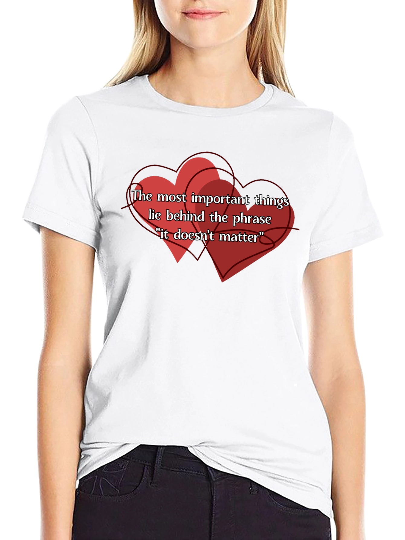Black Important Things Tee - Heart Design view 9