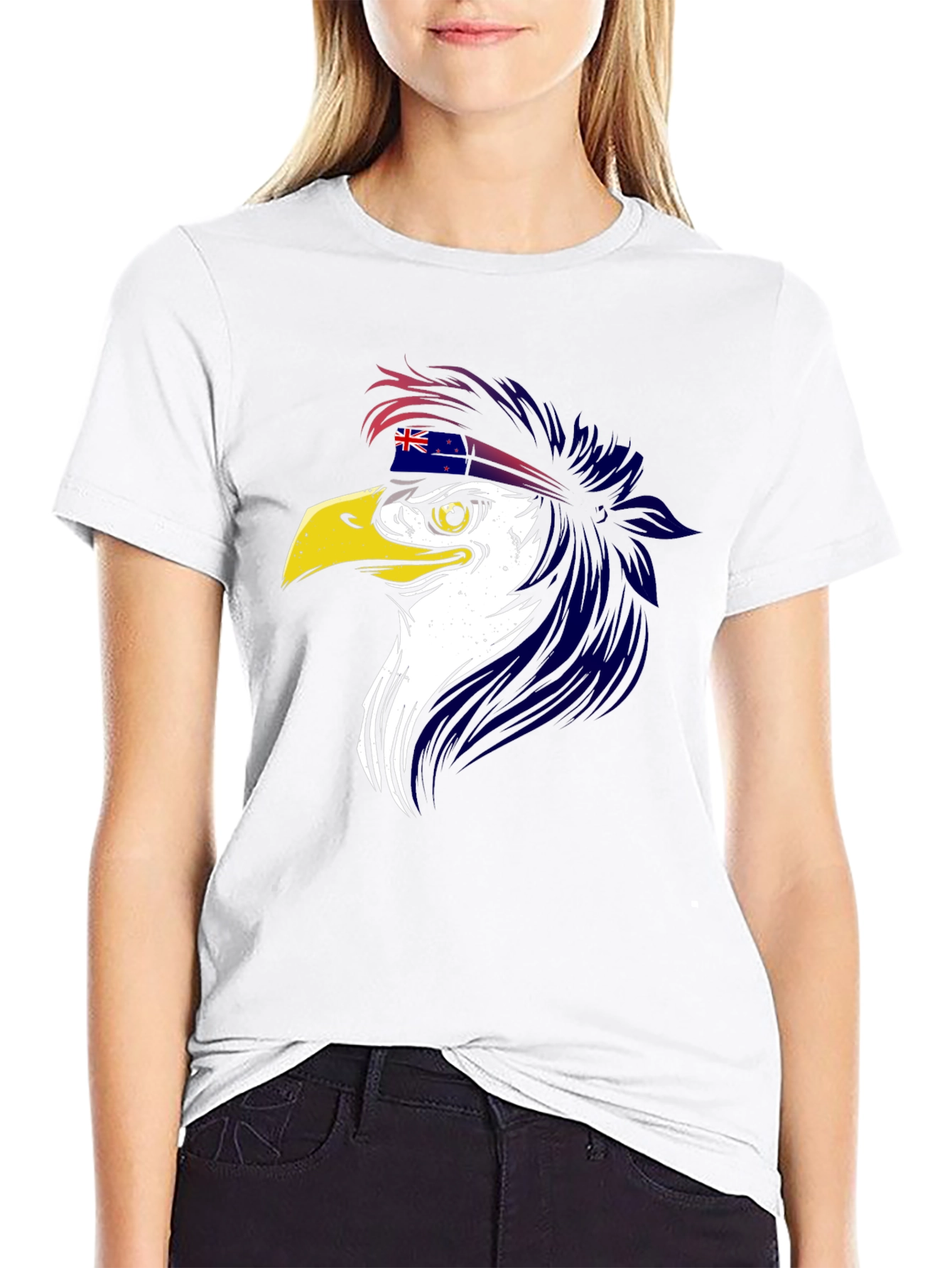 Eagle with New Zealand Flag Headband T-Shirt - 9