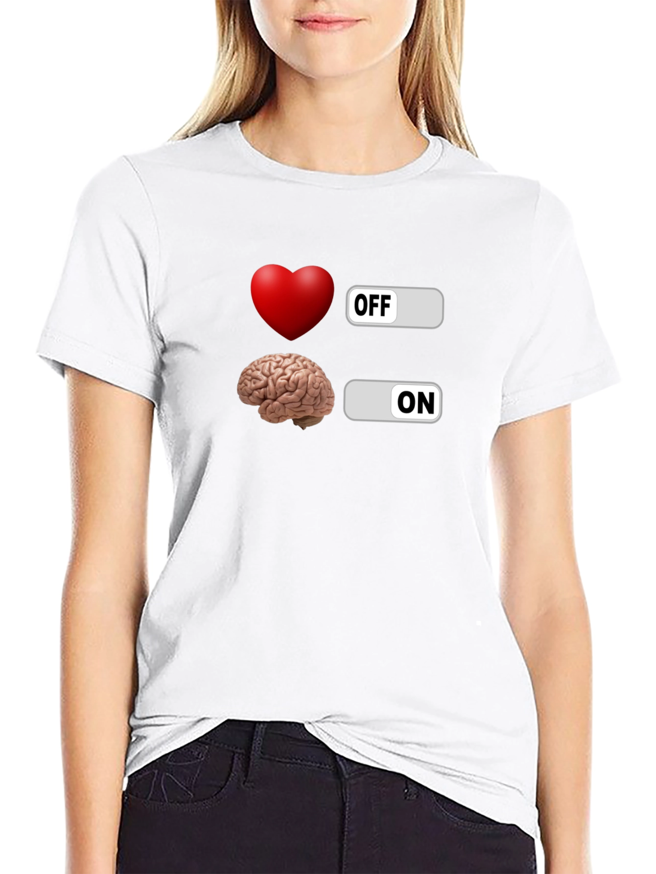 Black Heart Off Brain On Graphic T-Shirt view 9