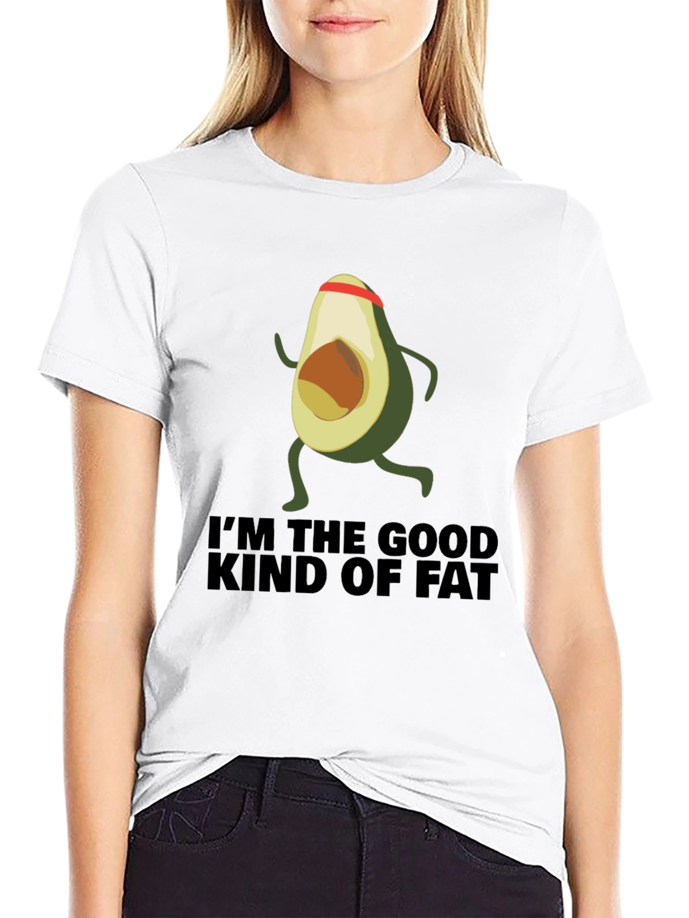 Black Avocado Running T-Shirt - I'm the Good Kind of Fat view 9