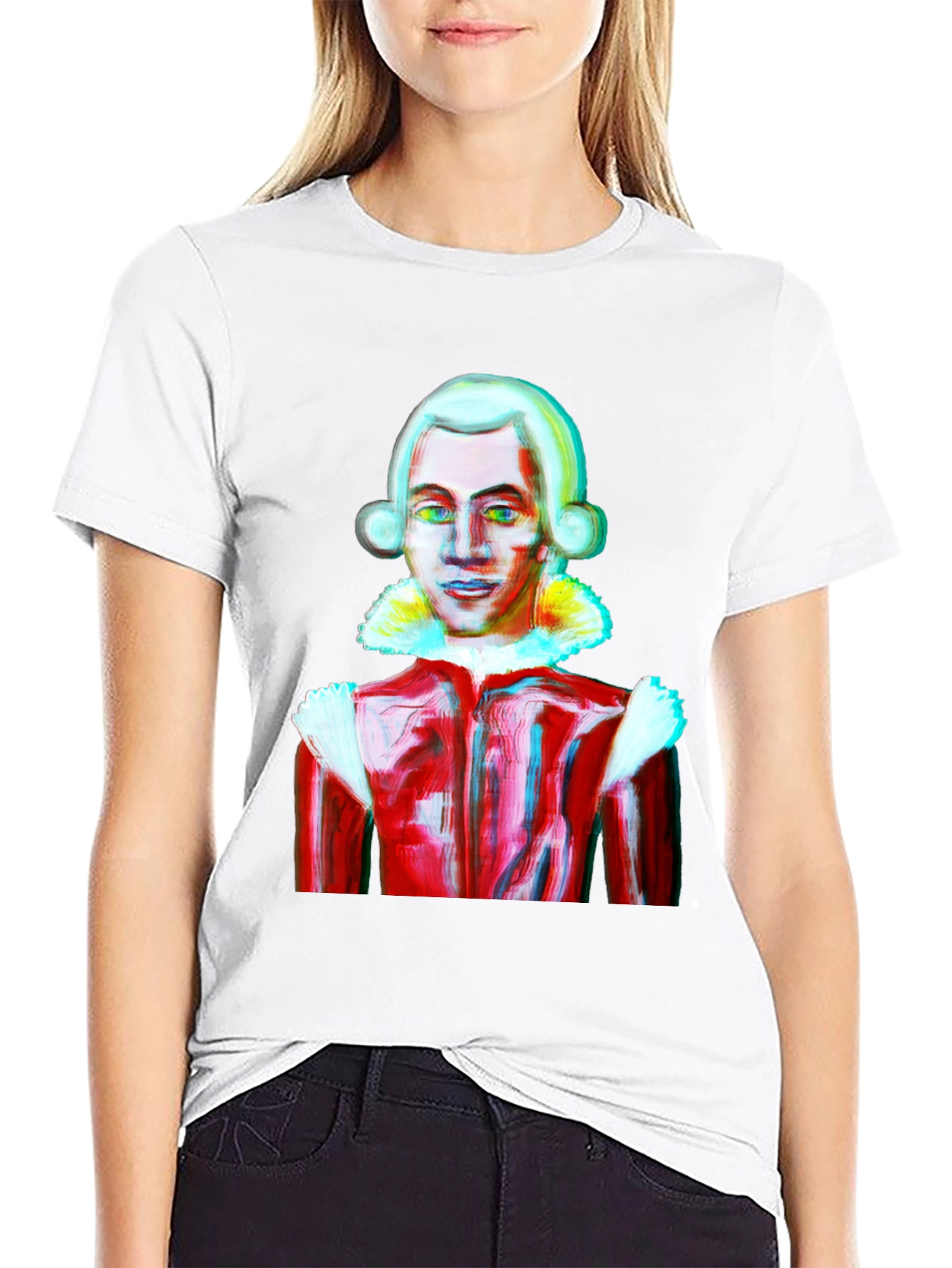 Black Mozart Style Graphic Tee - Artistic T-Shirt view 9