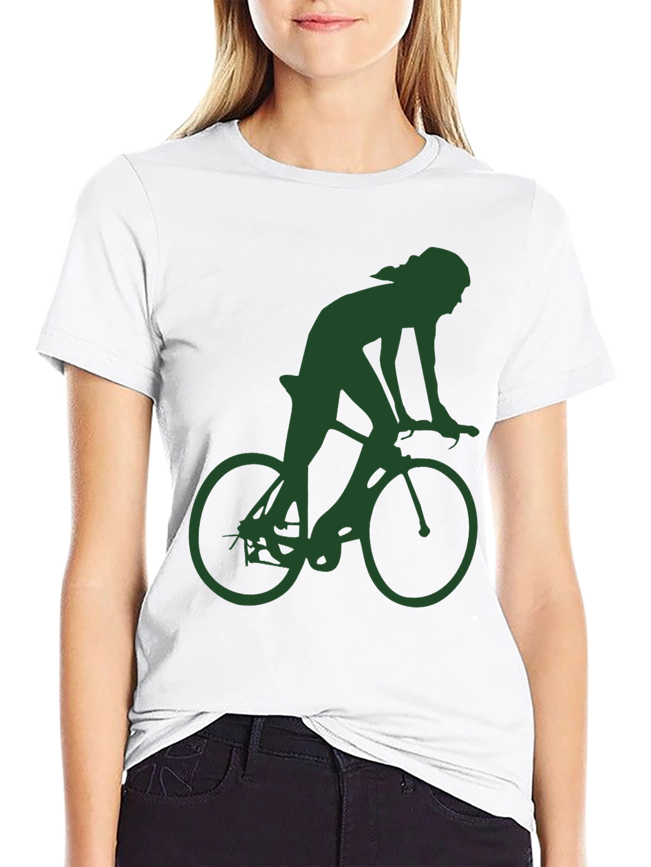 Black Cyclist Graphic Tee - Black Cotton Blend T-Shirt view 9