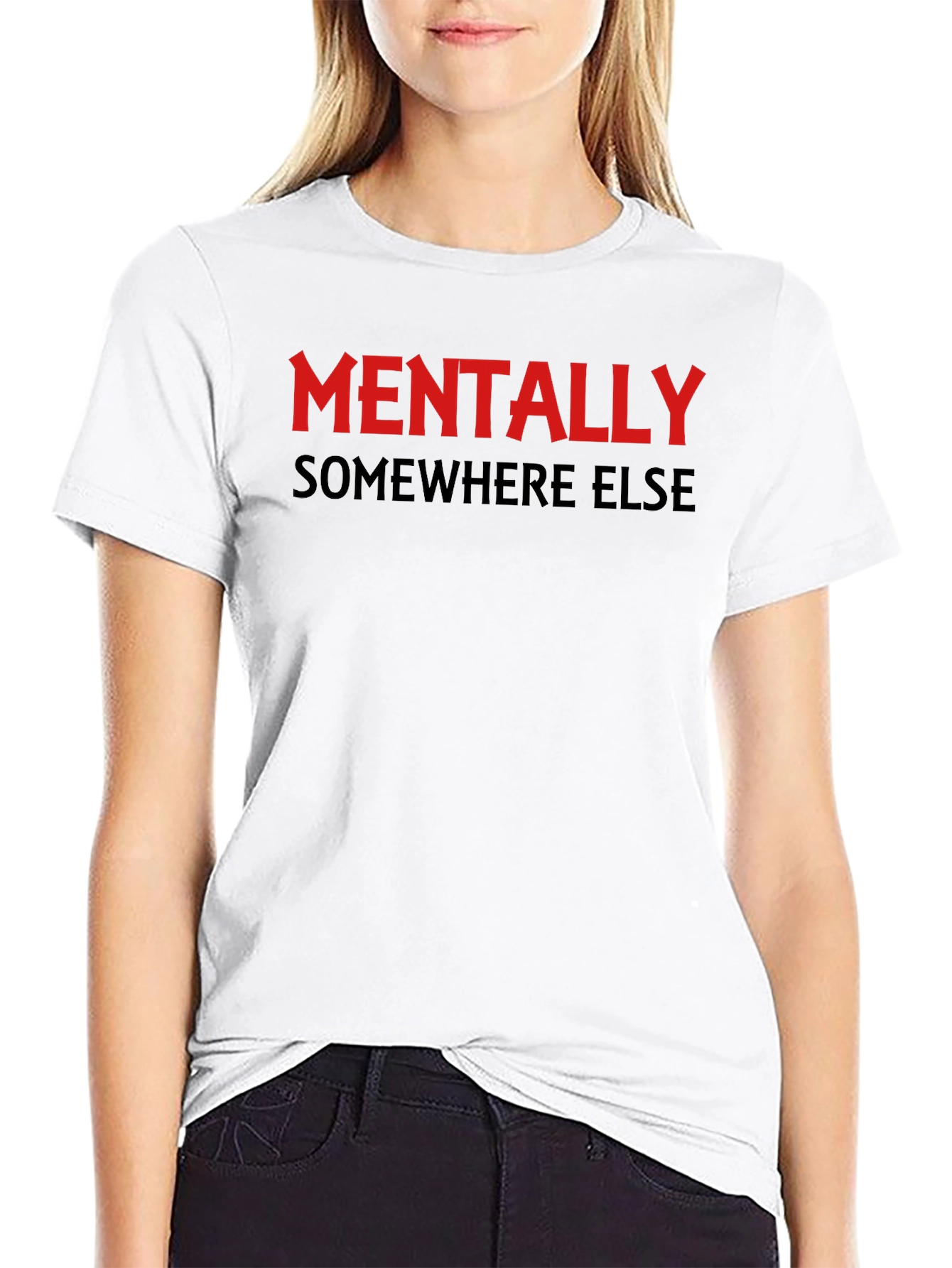 Black Mentally Somewhere Else Graphic Tee view 9