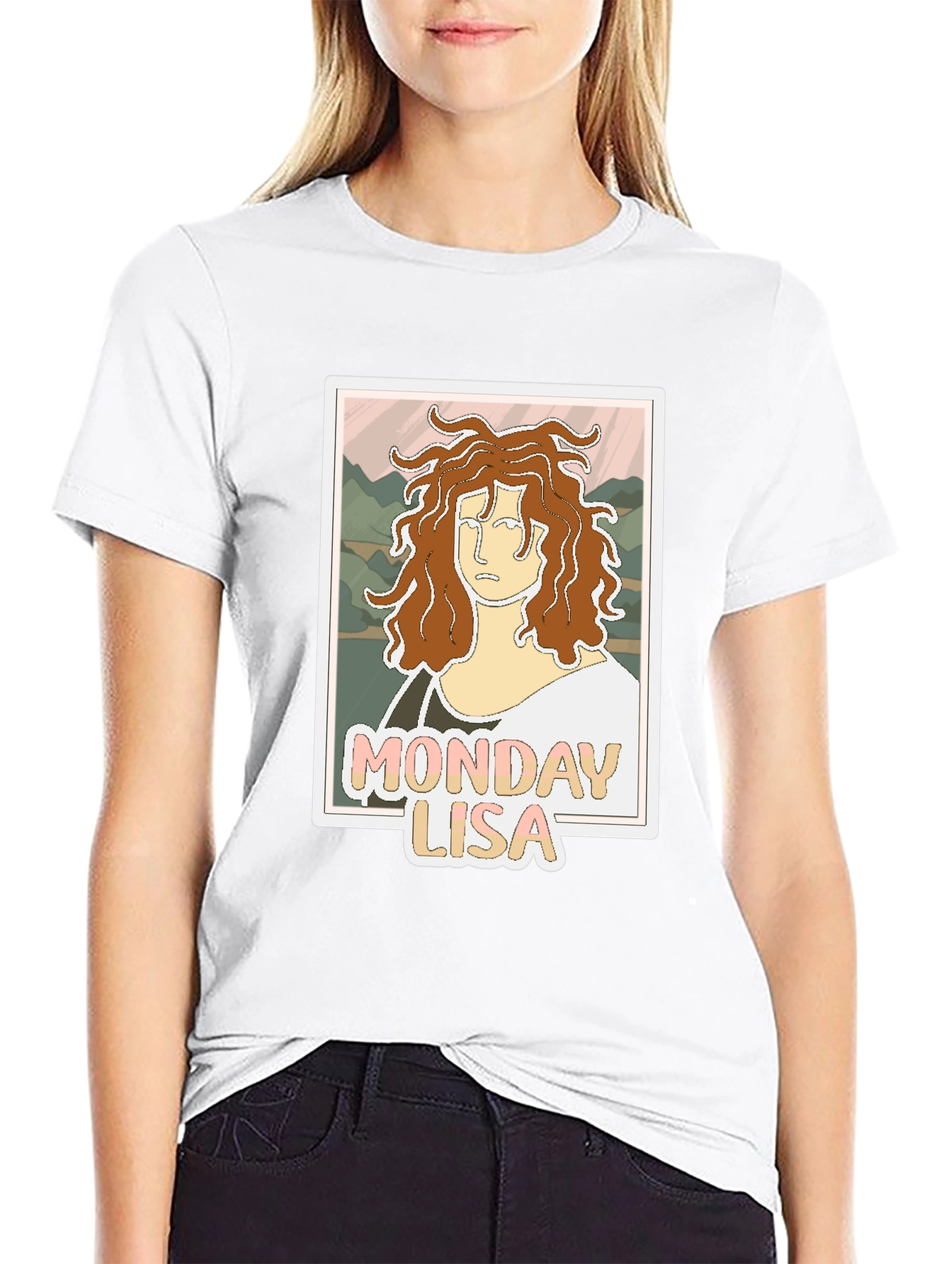 Black Monday Lisa Graphic Tee - Unique Art T-Shirt view 9