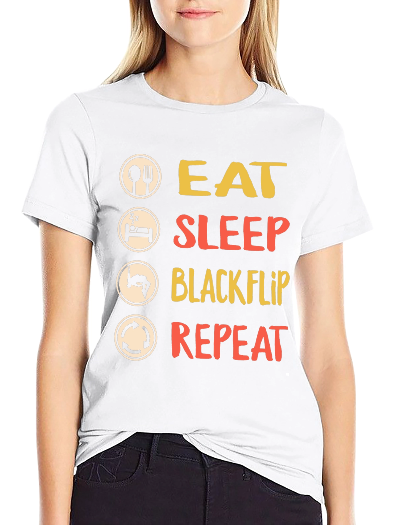 Black Eat Sleep Blackflip Repeat T-Shirt view 9