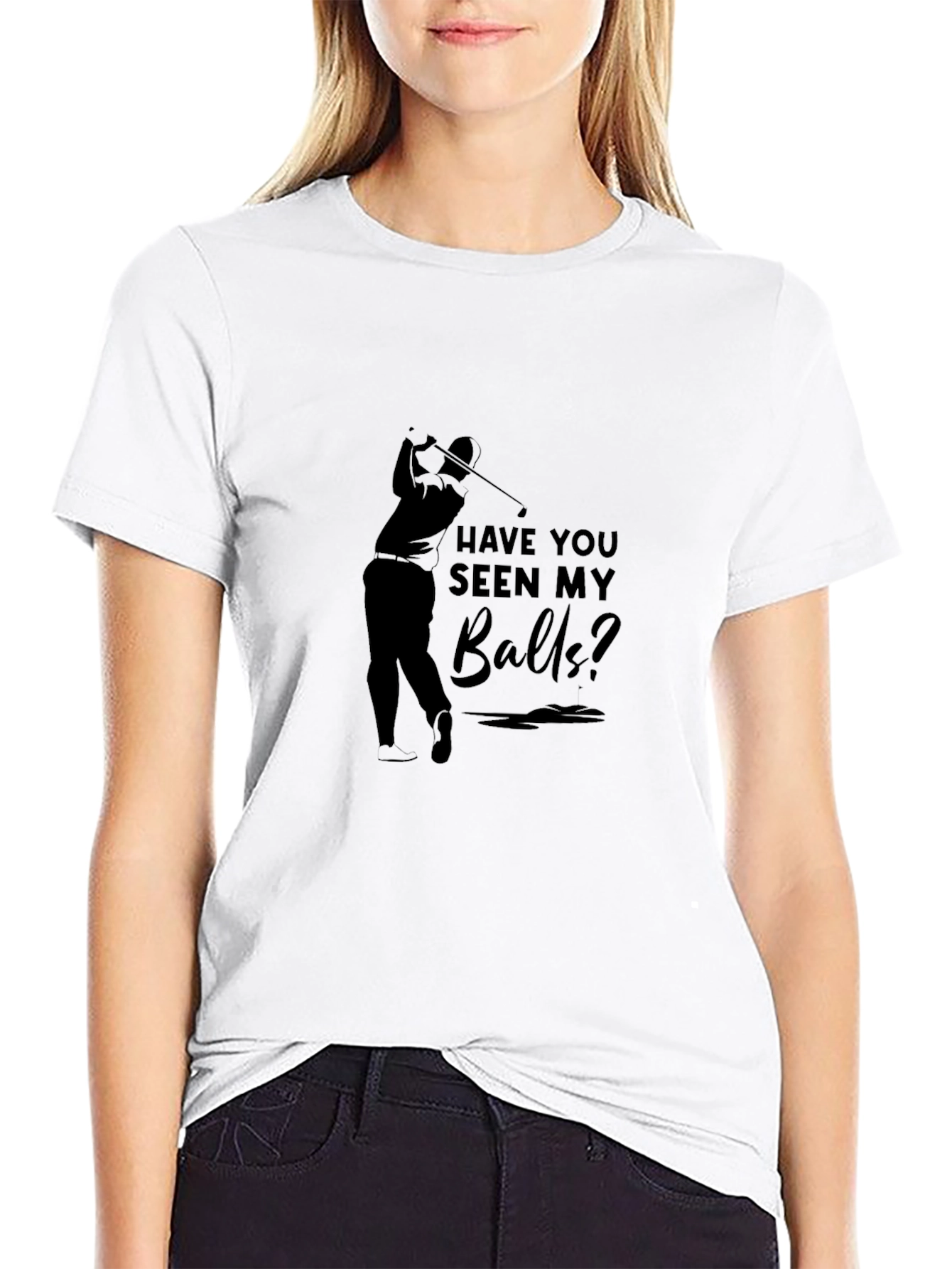 Black Golf Balls Humor Graphic Tee view 9
