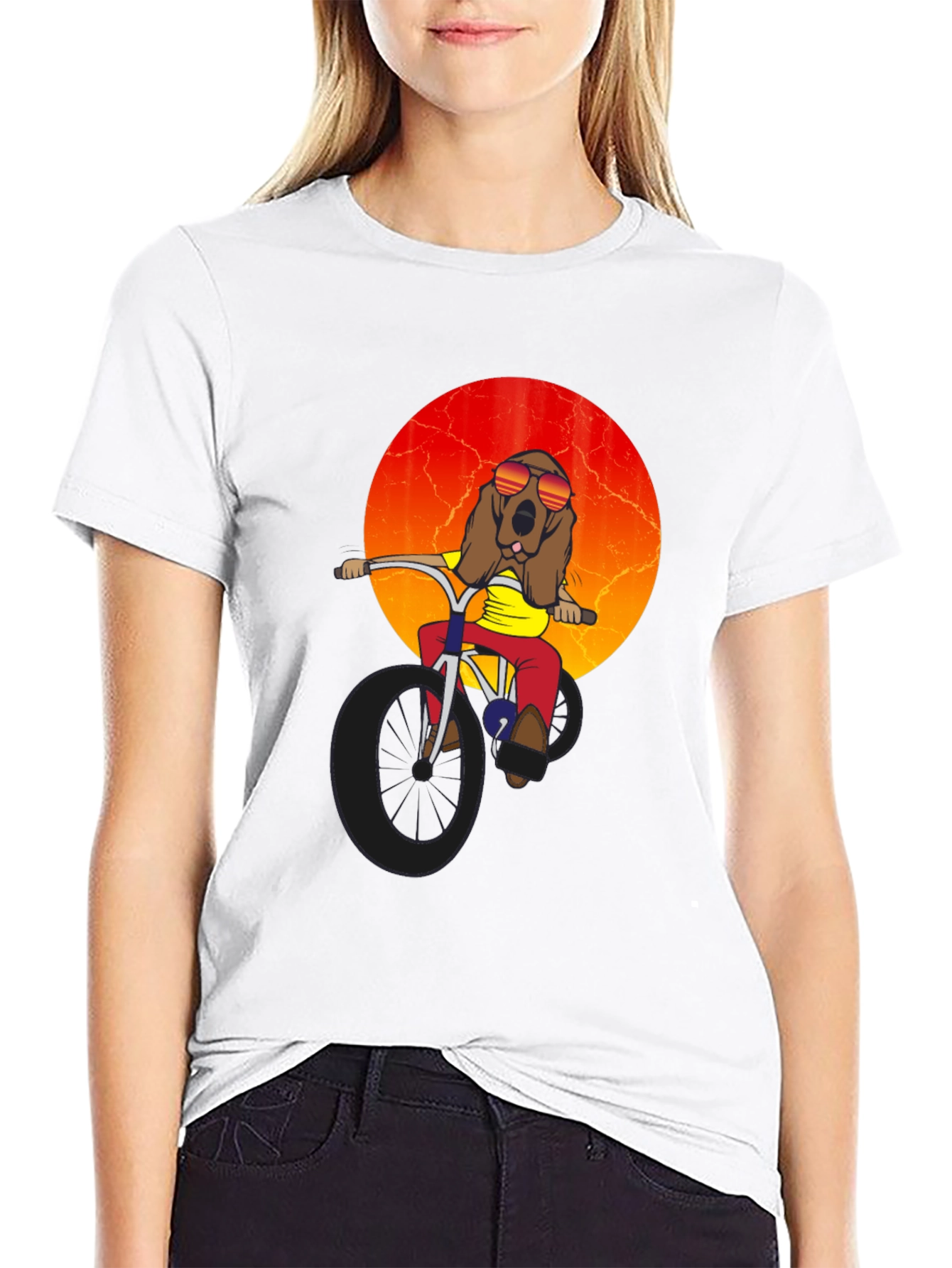 Black Dog on Bike Graphic Tee view 9