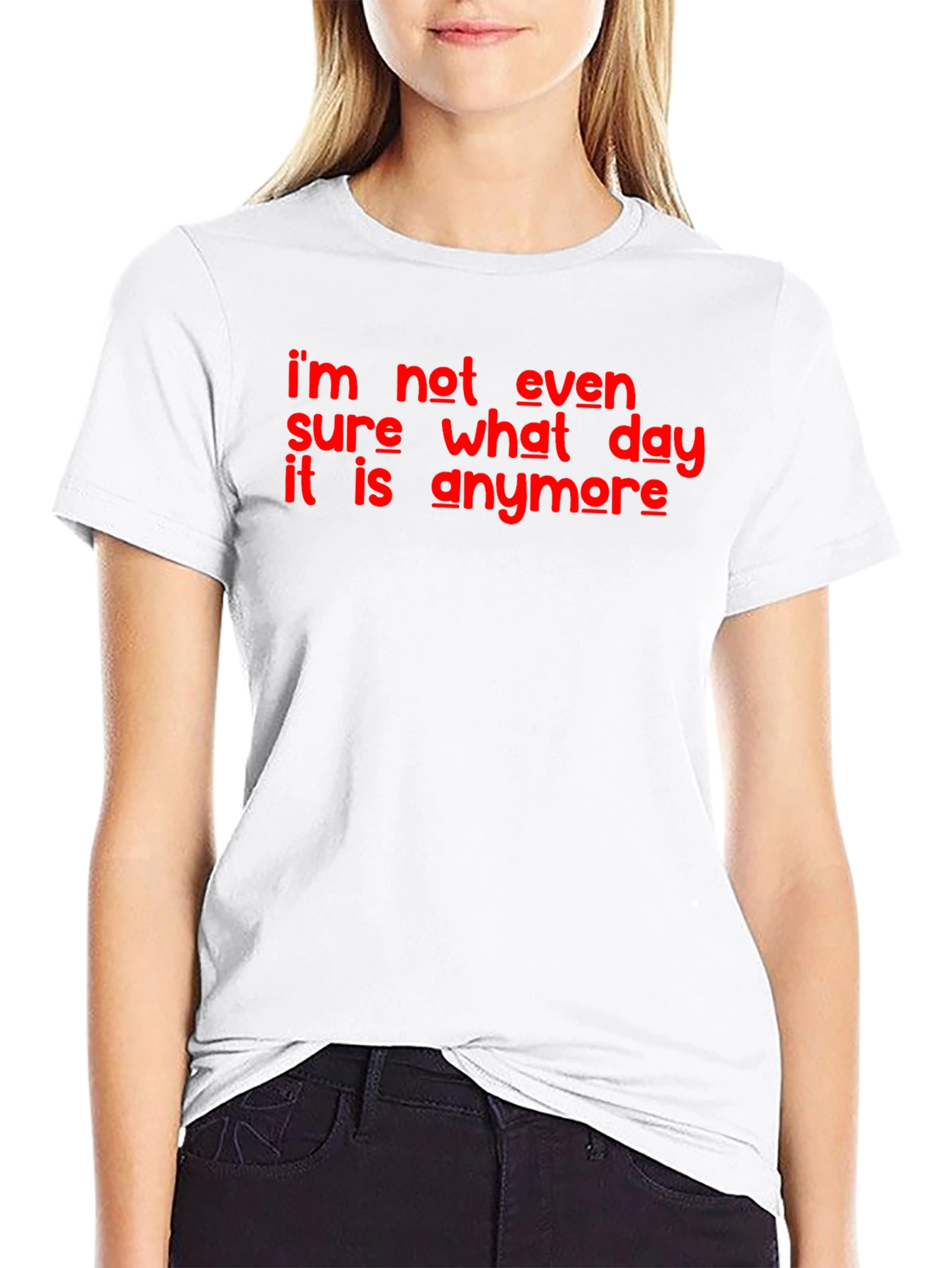Black Funny "I'm Not Even Sure What Day It Is" Graphic T-Shirt view 9
