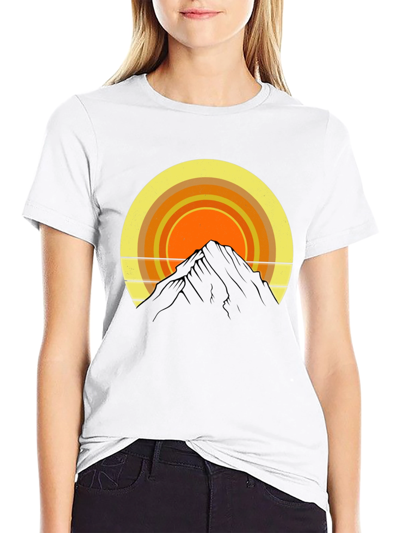 Black Mountain Sunset Graphic Tee - Retro Style view 9