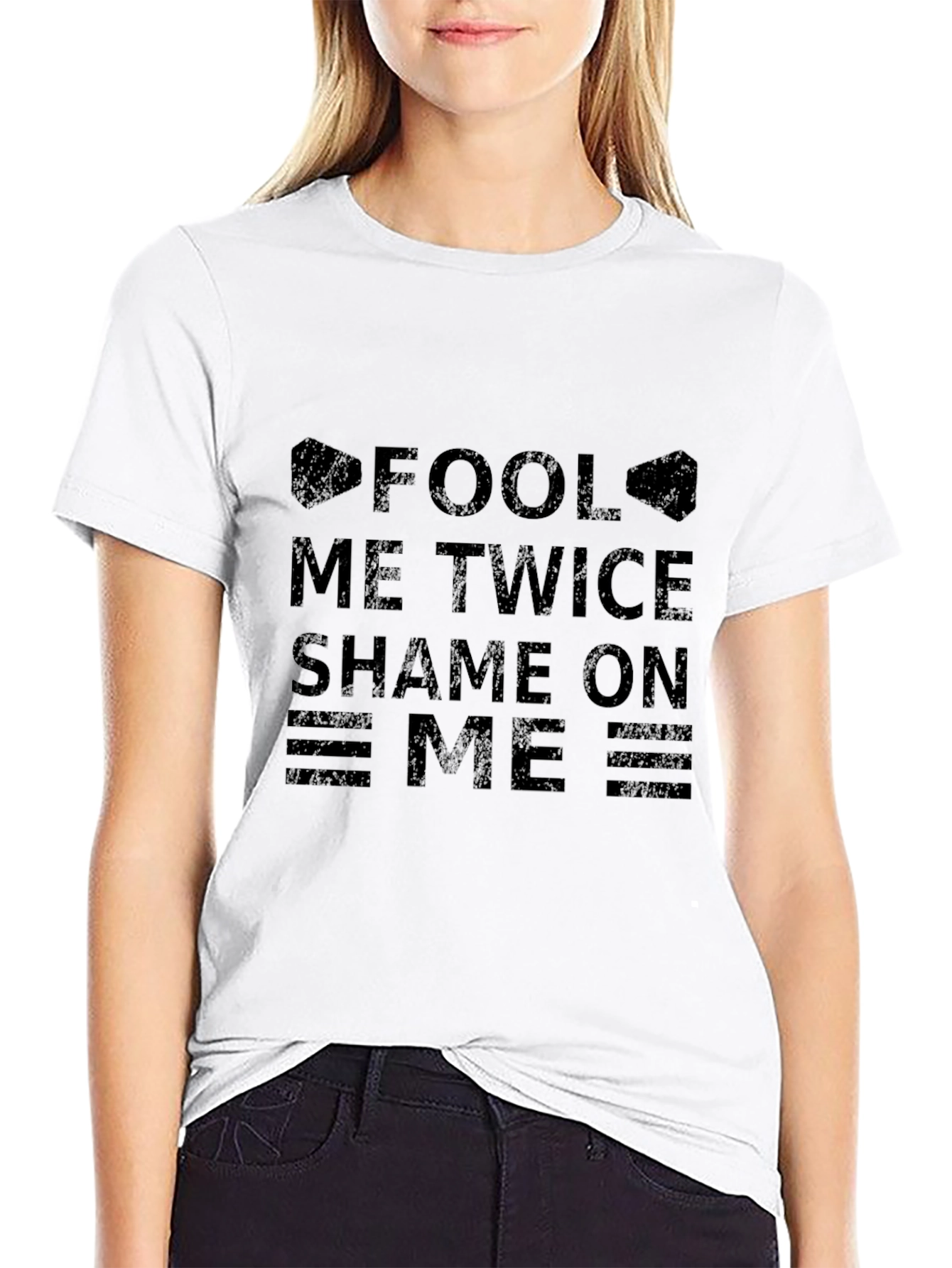 Black Fool Me Twice T-Shirt - Shame On Me Graphic Tee view 9