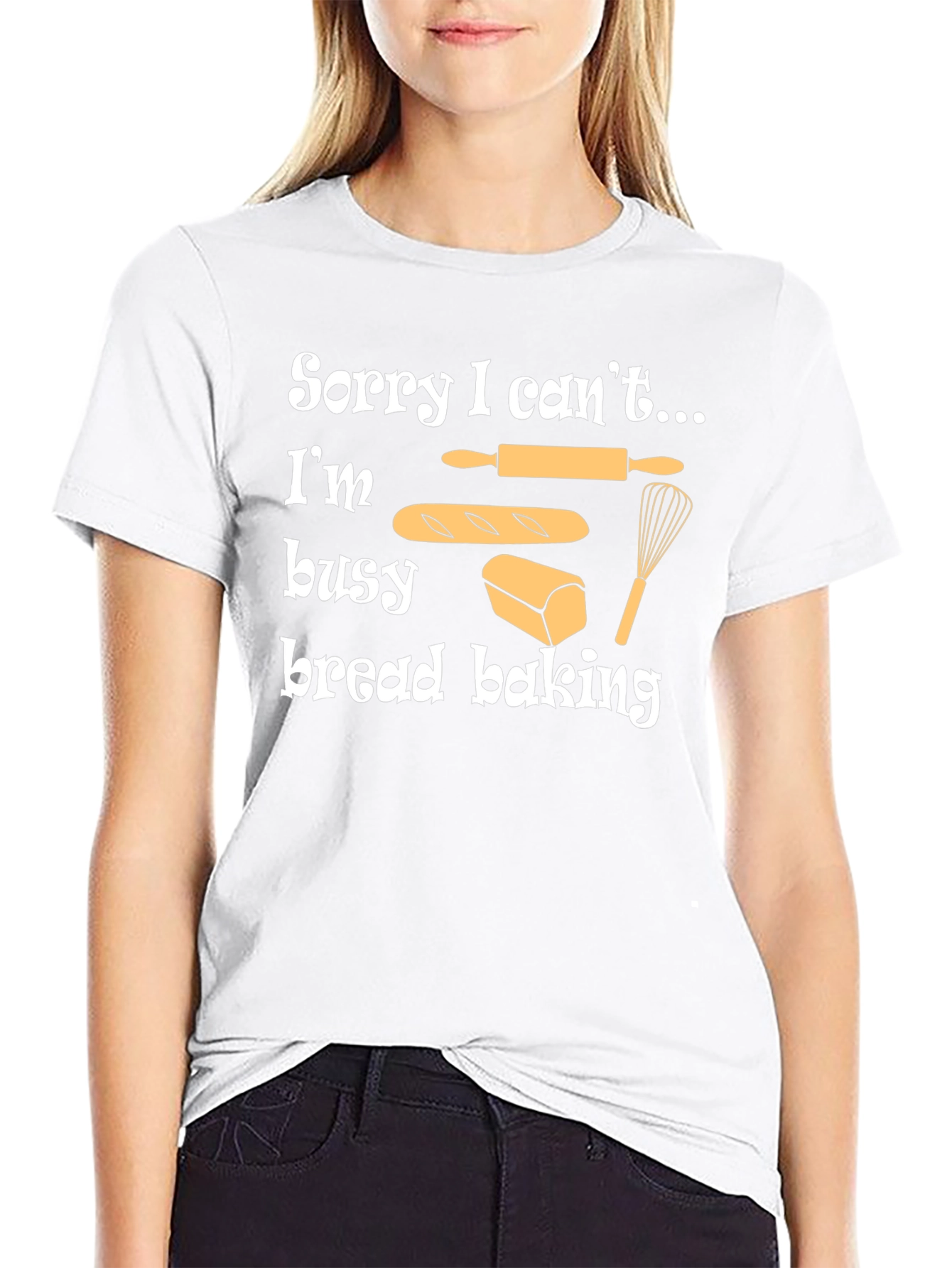 Black Bread Baking T-Shirt - Sorry I Can't, I'm Busy view 9